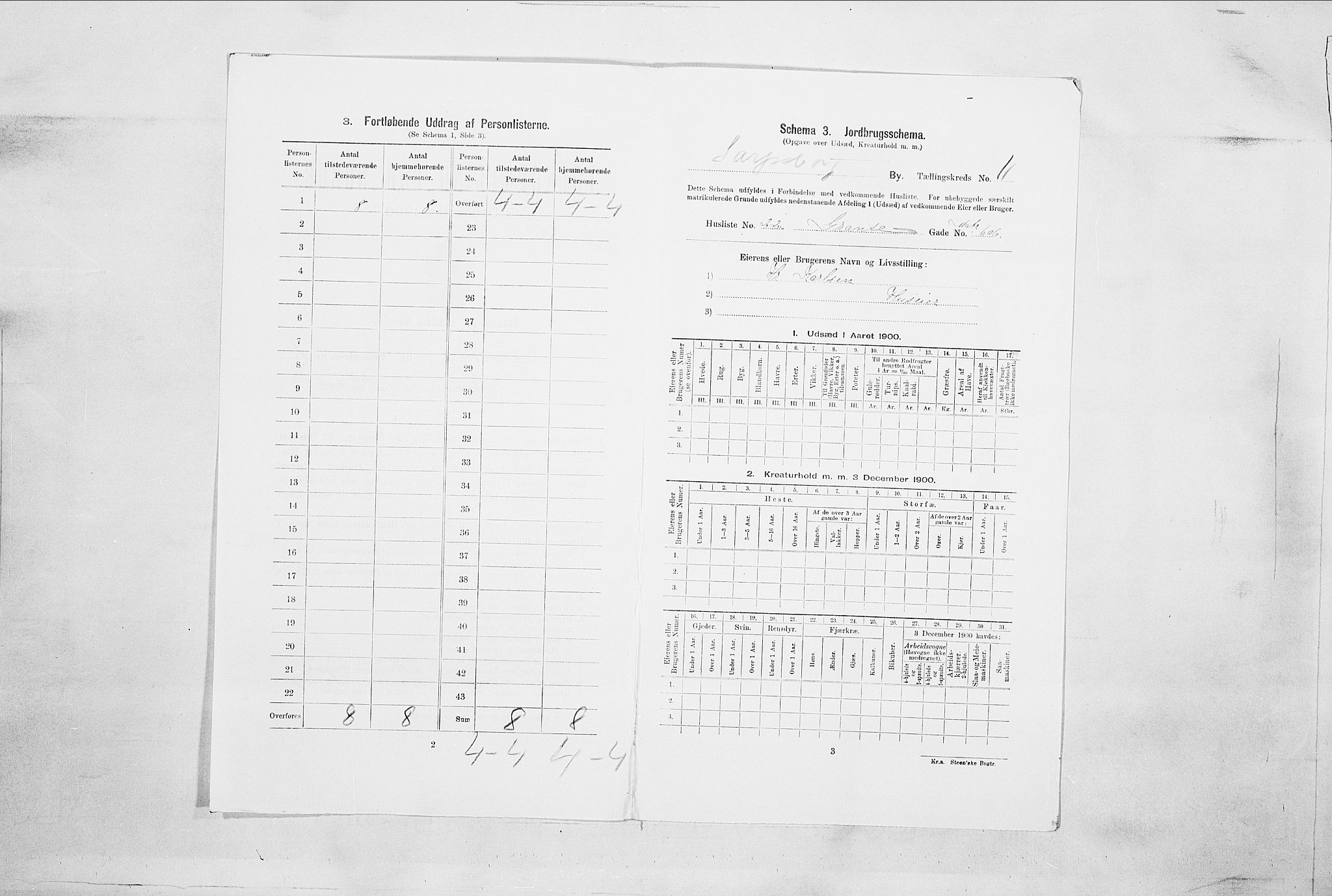 SAO, Folketelling 1900 for 0102 Sarpsborg kjøpstad, 1900