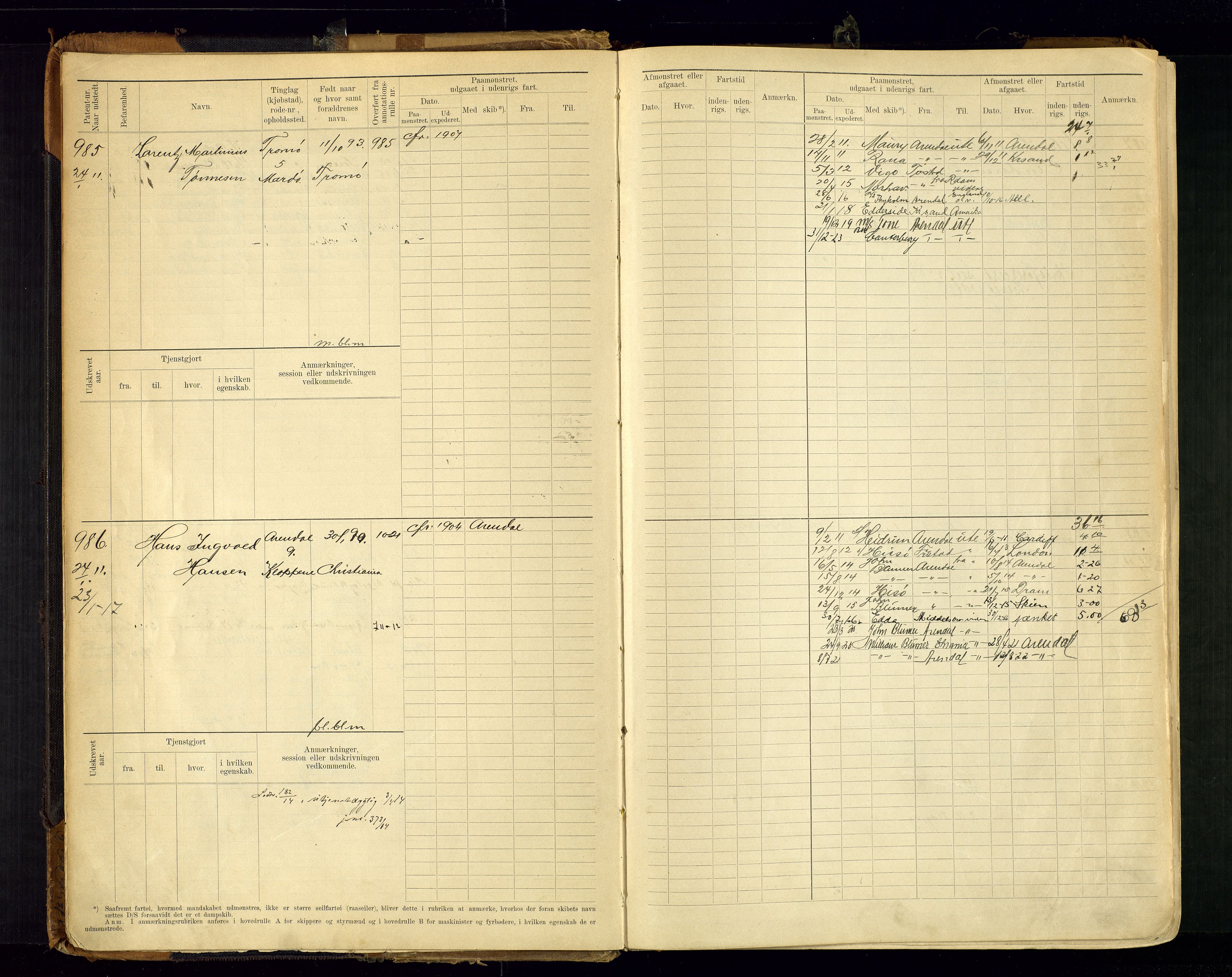 Arendal mønstringskrets, AV/SAK-2031-0012/F/Fb/L0021: Hovedrulle A nr 969-1465, S-19, 1910-1914, s. 13