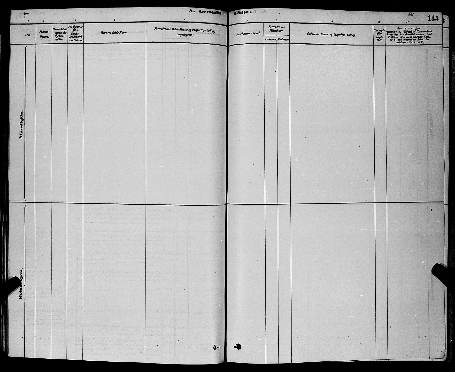 Bamble kirkebøker, SAKO/A-253/G/Ga/L0008: Klokkerbok nr. I 8, 1878-1888, s. 145