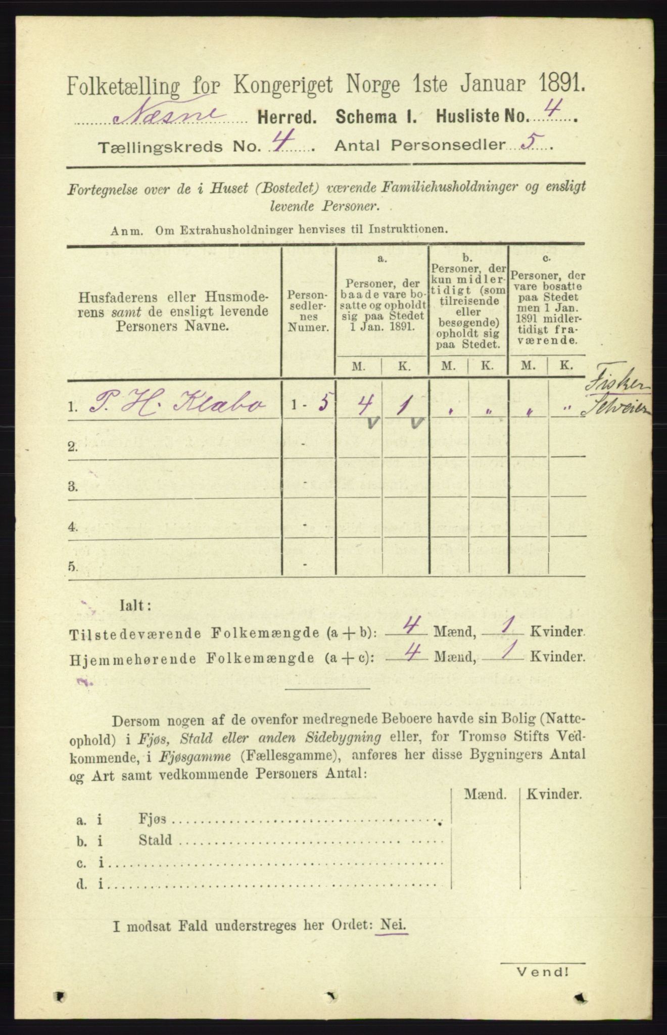 RA, Folketelling 1891 for 1828 Nesna herred, 1891, s. 2090