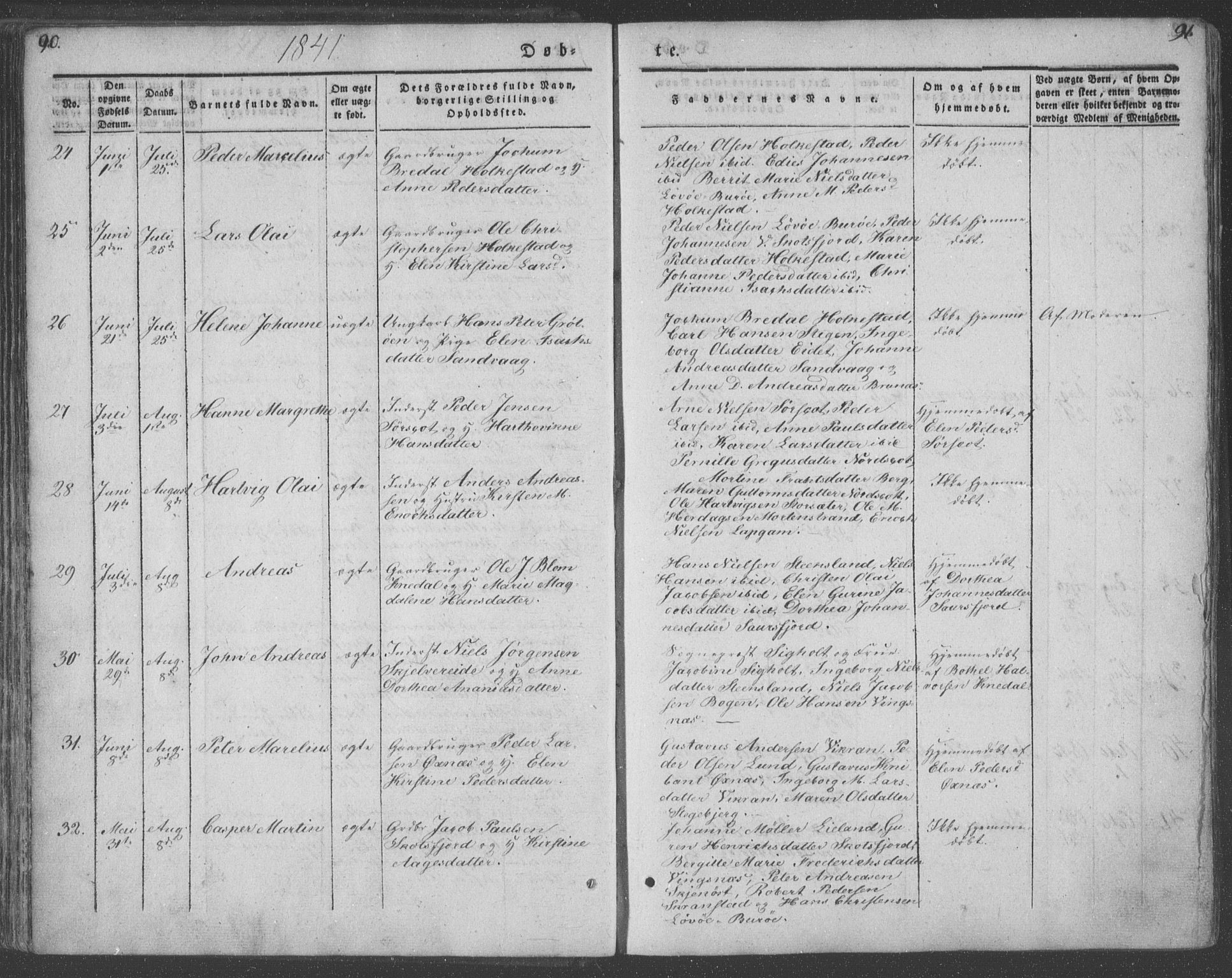 Ministerialprotokoller, klokkerbøker og fødselsregistre - Nordland, AV/SAT-A-1459/855/L0799: Ministerialbok nr. 855A07, 1834-1852, s. 90-91