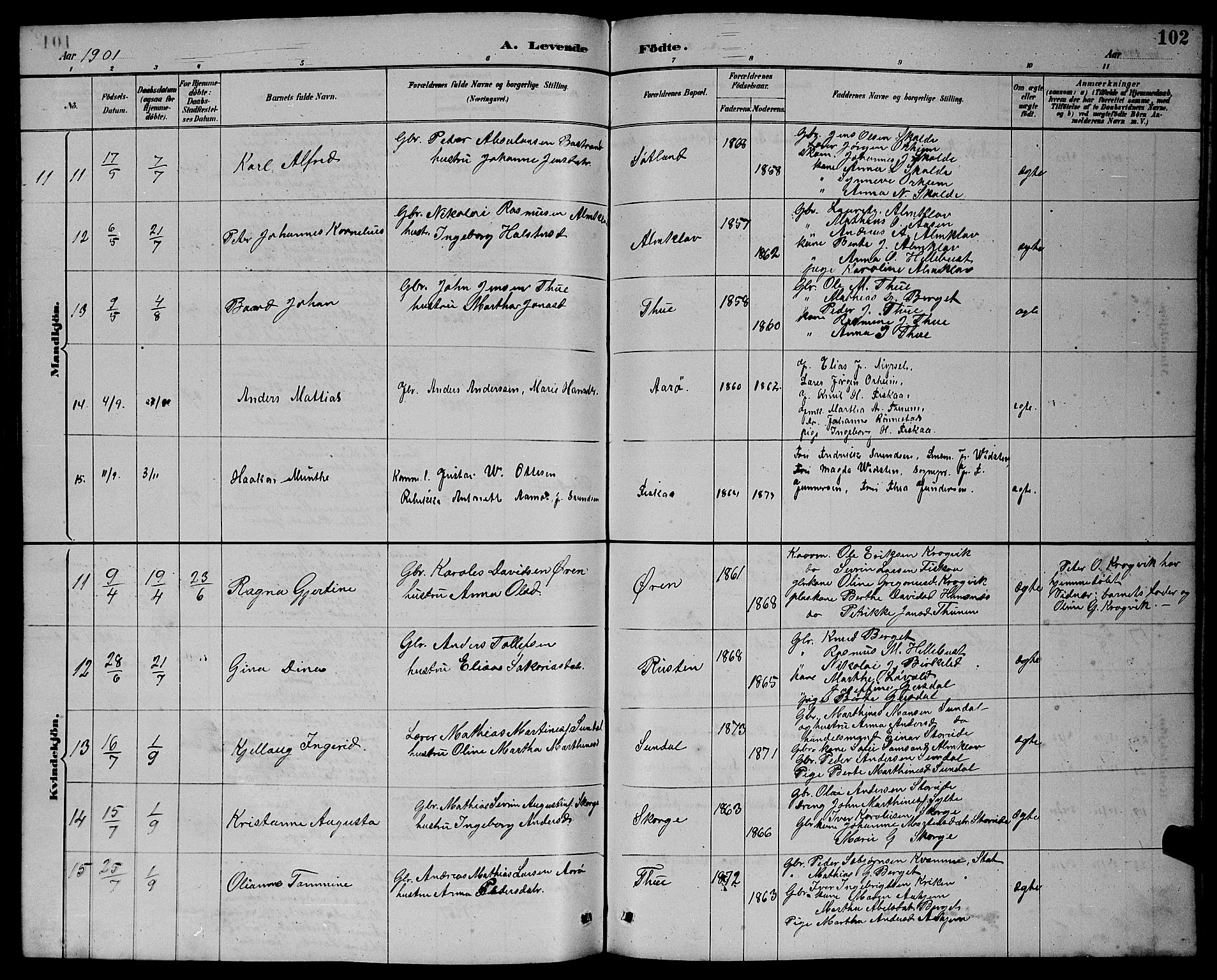 Ministerialprotokoller, klokkerbøker og fødselsregistre - Møre og Romsdal, AV/SAT-A-1454/501/L0017: Klokkerbok nr. 501C03, 1885-1901, s. 102