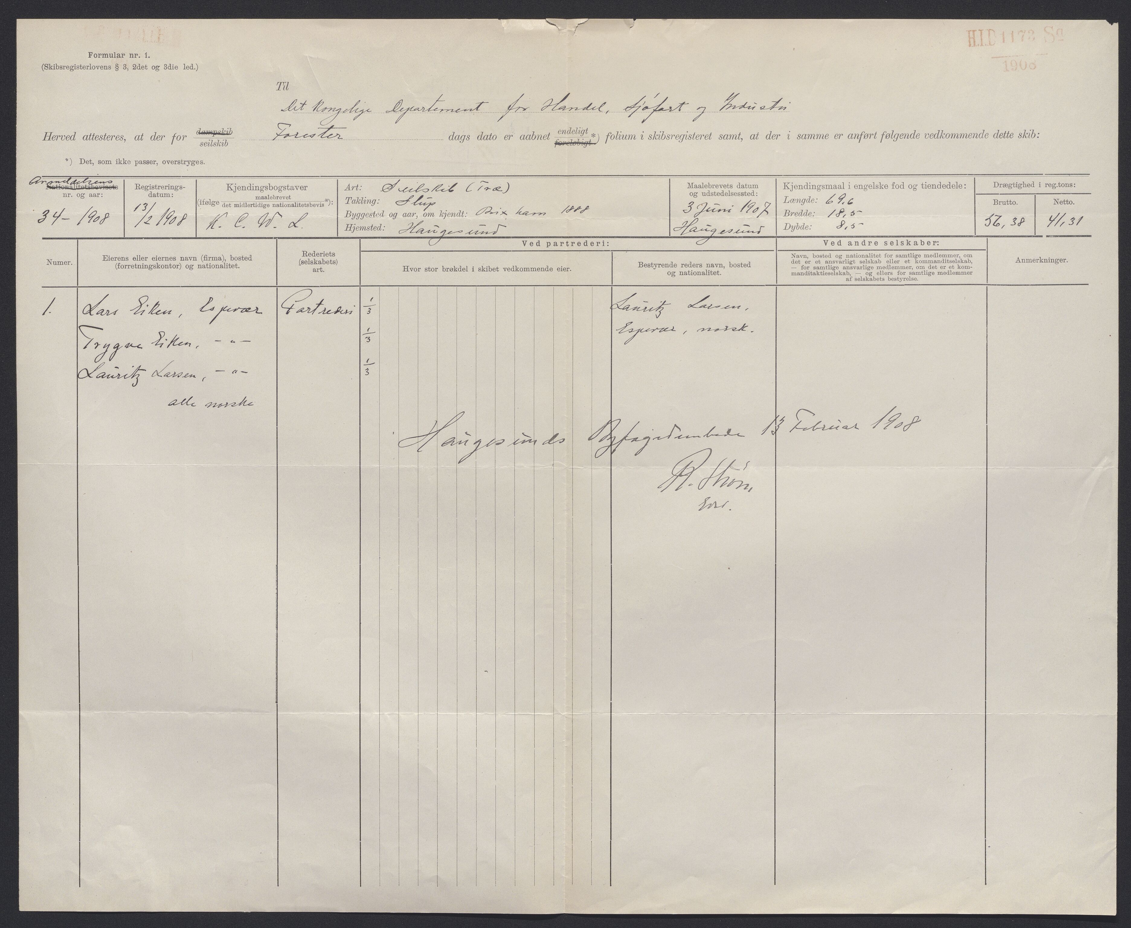 Sjøfartsdirektoratet med forløpere, skipsmapper slettede skip, AV/RA-S-4998/F/Fa/L0359: --, 1870-1933, s. 3