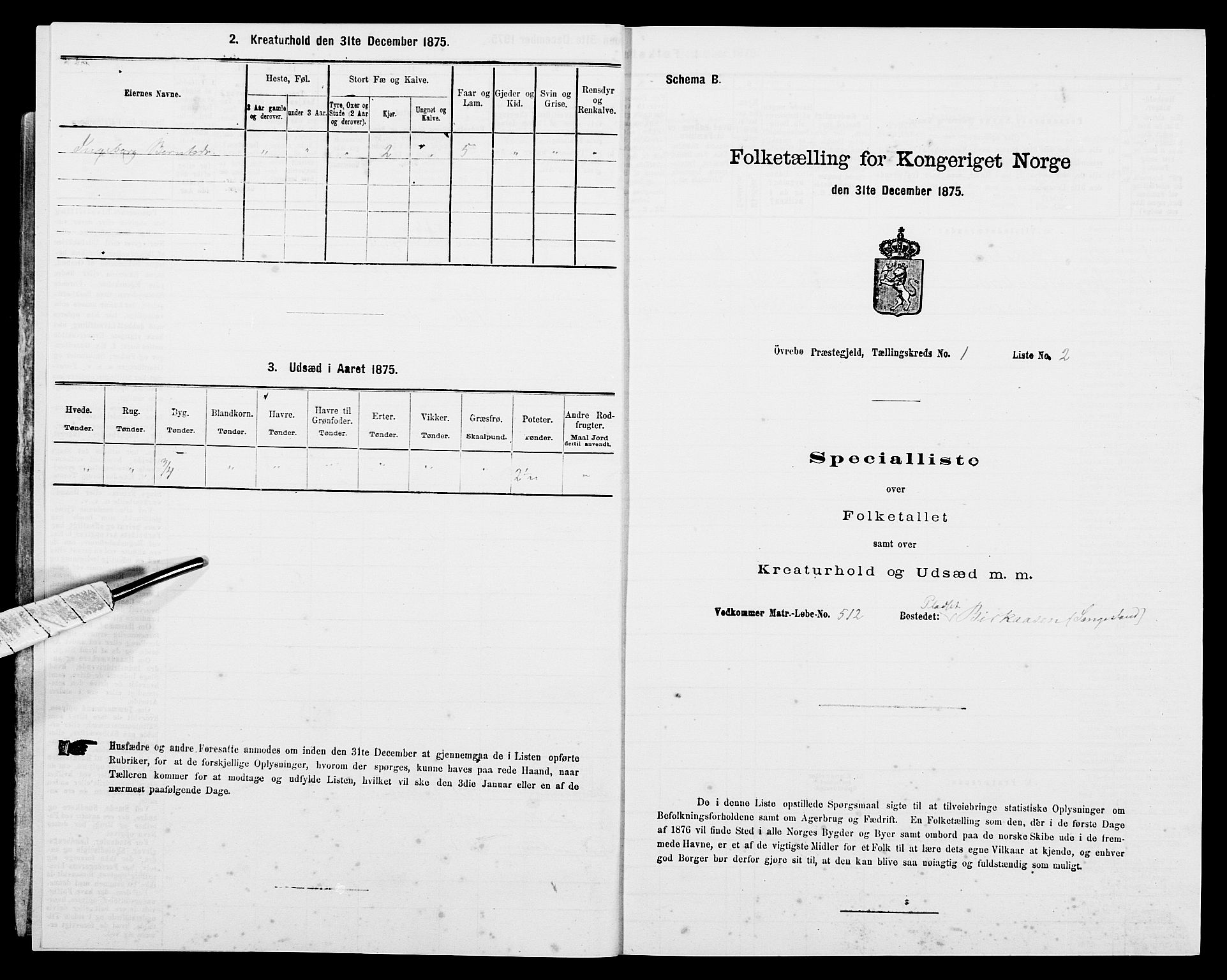 SAK, Folketelling 1875 for 1016P Øvrebø prestegjeld, 1875, s. 35