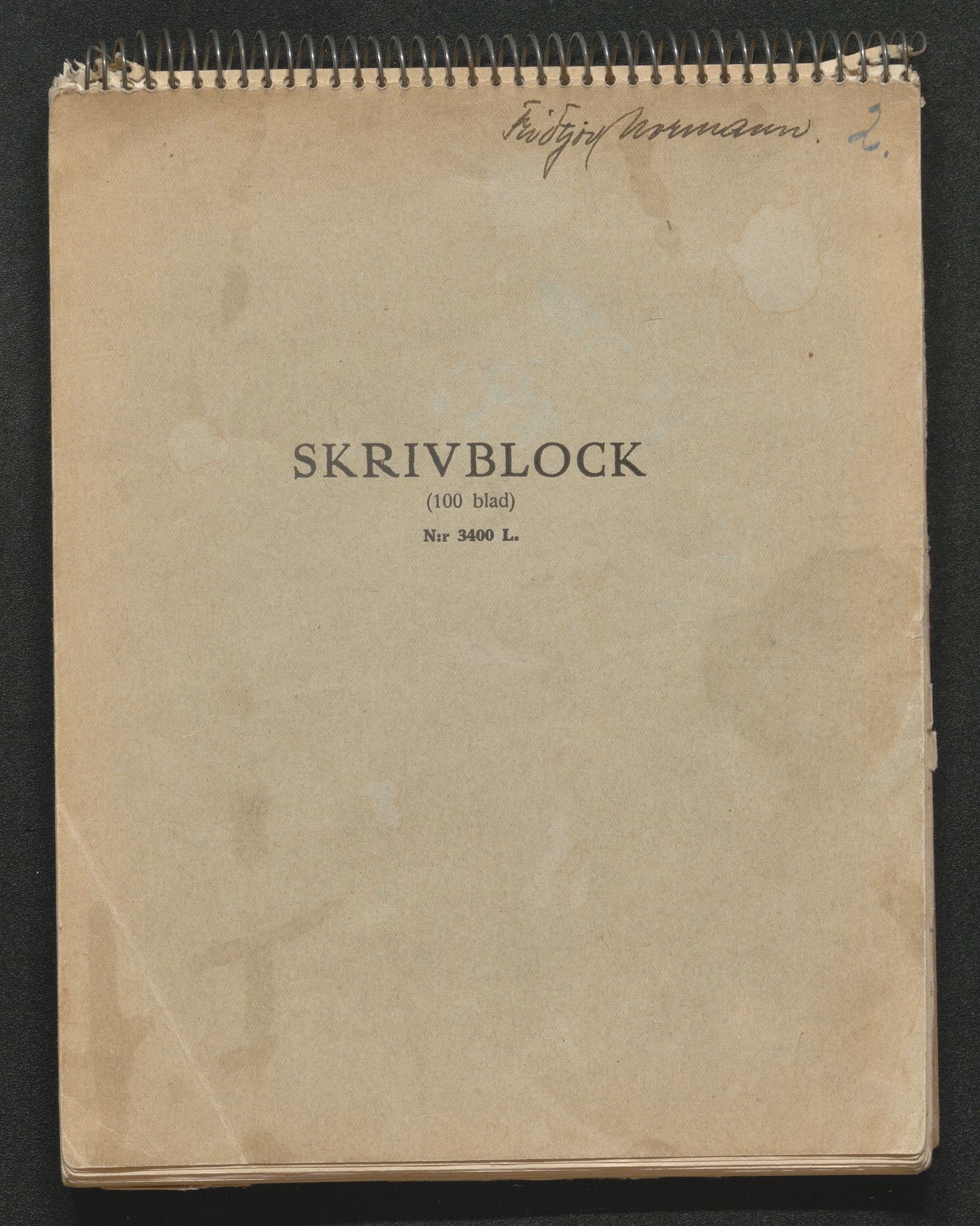 Normann, Fridtjov (Kompani Linge), SAKO/P-1341/F/Fa/L0001/0002: Dagbøker og diverse dokumenter / Dagbok, 1941, s. 1