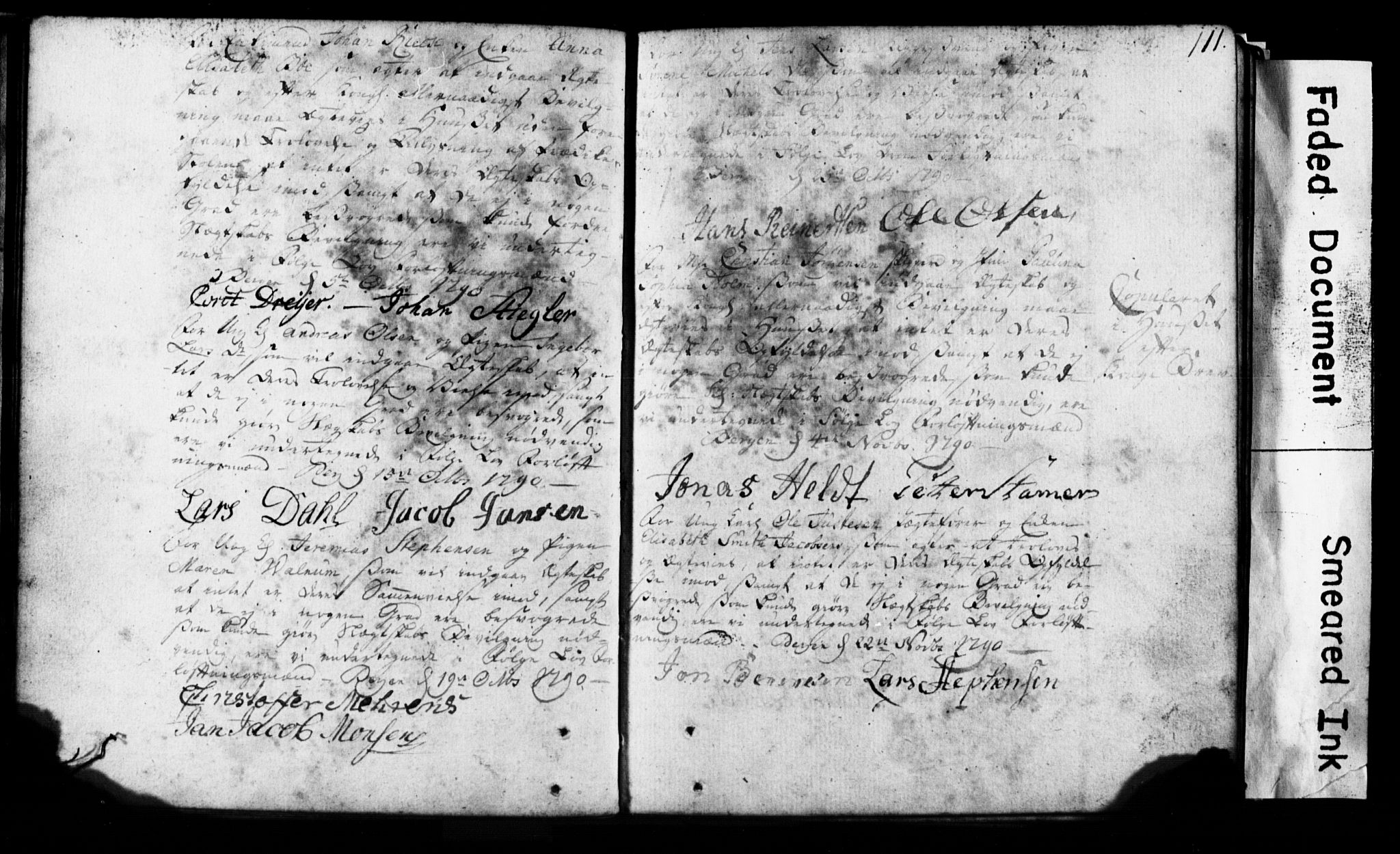 Korskirken sokneprestembete, SAB/A-76101: Forlovererklæringer nr. II.5.1, 1776-1816, s. 111