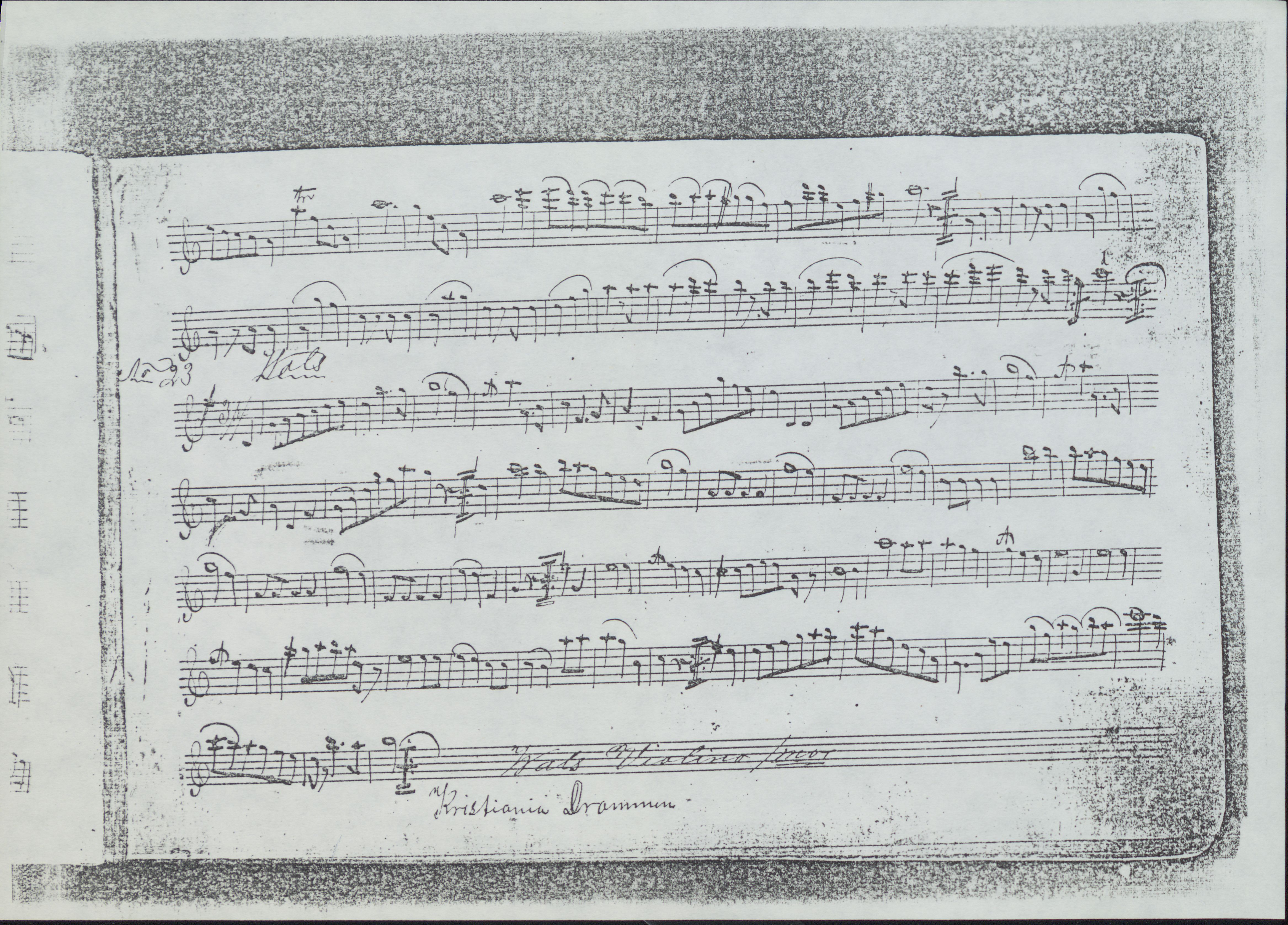 Sa 42 - Storgårds- og folkemusikk fra Klokkergården (Lardal bygdetun), VEMU/A-2514/F/L0002/0008: Originale håndskrevne, trykte og kopierte noter og notebøker, hefter, brev m.m. / Kopi av noter etter O. B. Bekkevar, 1900
