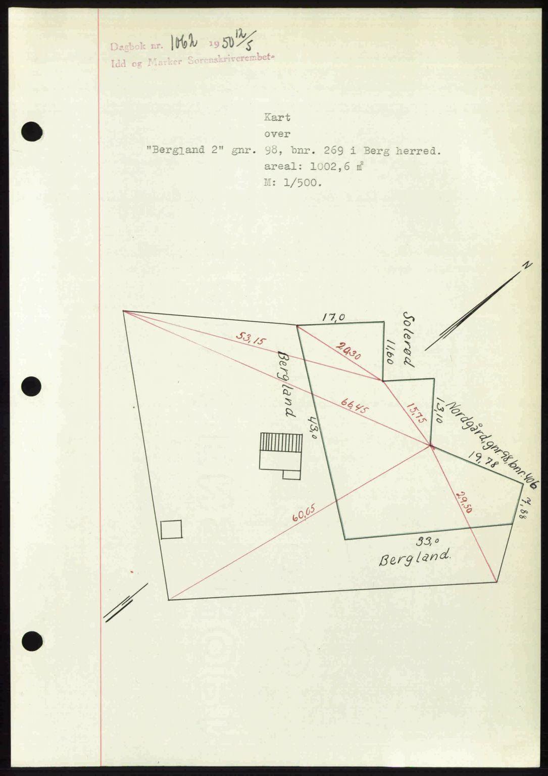 Idd og Marker sorenskriveri, AV/SAO-A-10283/G/Gb/Gbb/L0014: Pantebok nr. A14, 1950-1950, Dagboknr: 1062/1950