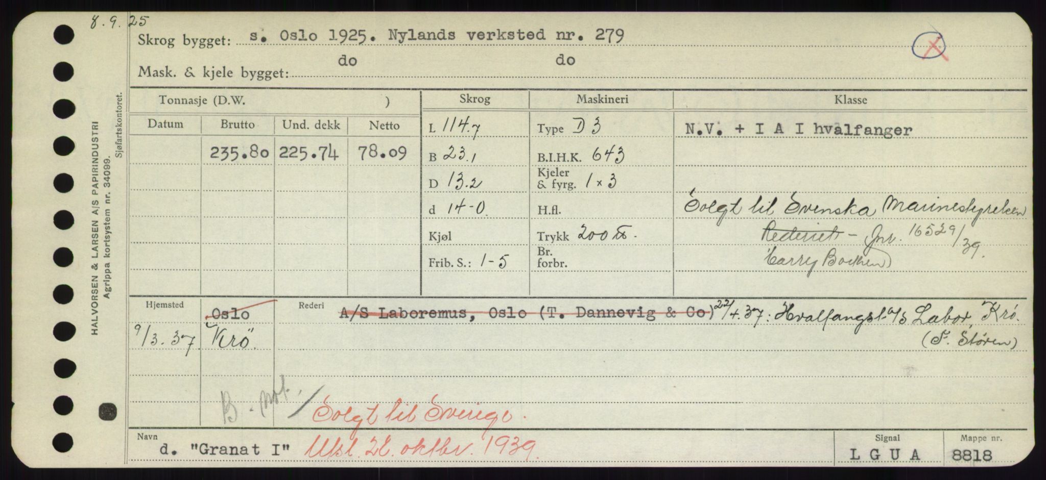 Sjøfartsdirektoratet med forløpere, Skipsmålingen, RA/S-1627/H/Hd/L0013: Fartøy, Gne-Gås, s. 131