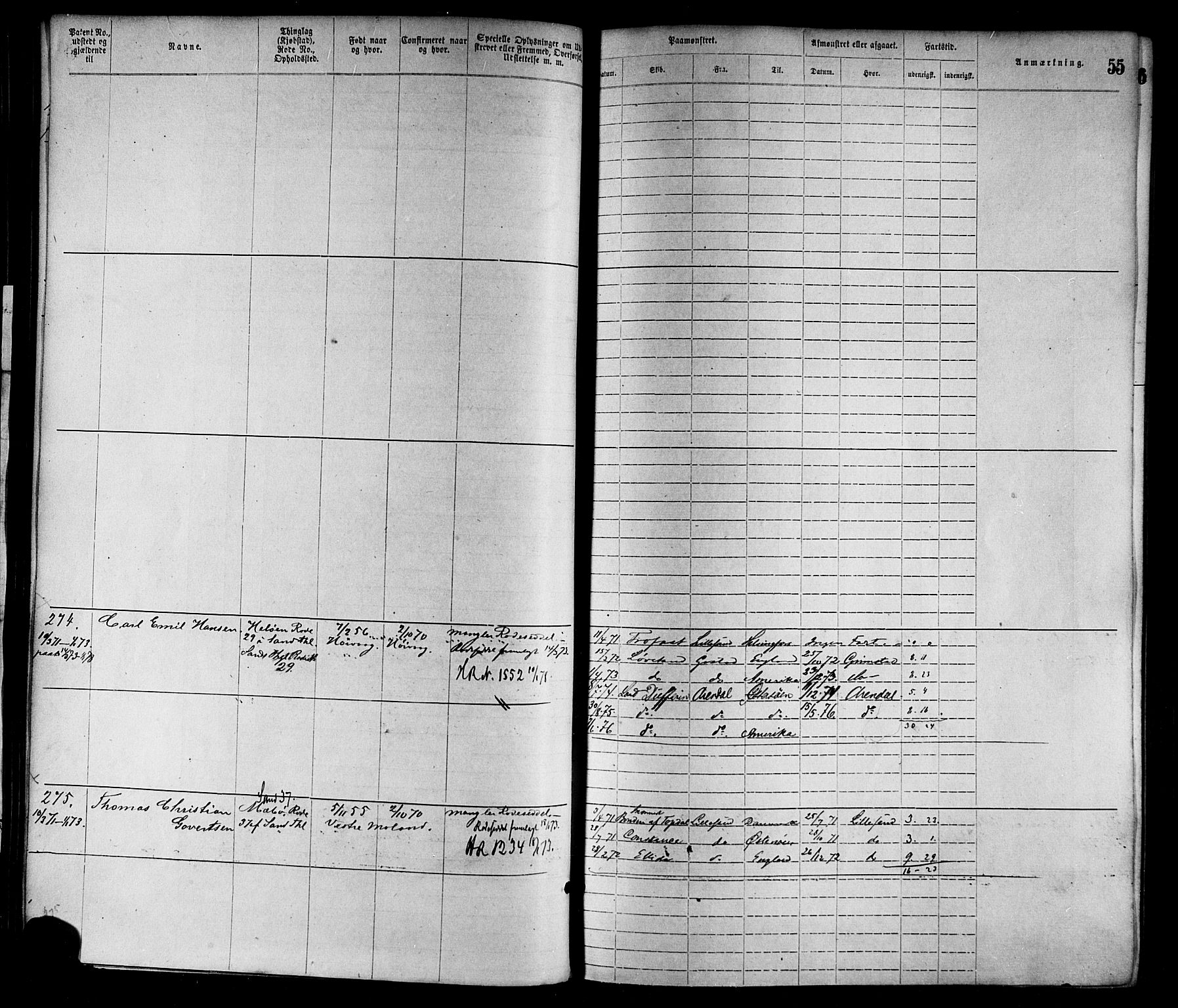 Lillesand mønstringskrets, SAK/2031-0014/F/Fa/L0004: Annotasjonsrulle nr 1-1920 med register, G-1, 1869-1891, s. 78