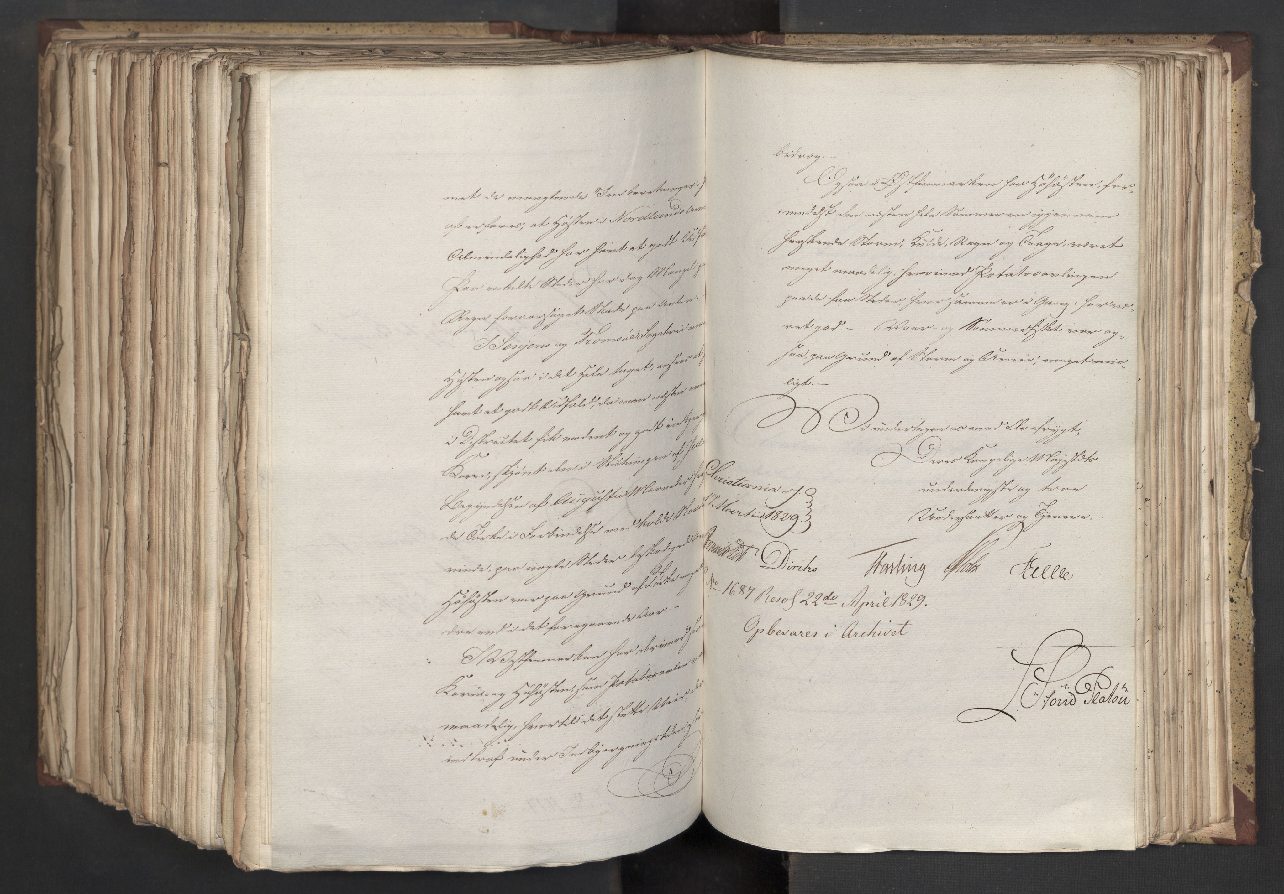 Statsrådsavdelingen i Stockholm, AV/RA-S-1003/D/Da/L0058: Regjeringsinnstillinger nr. 808-1073, 1829, s. 620