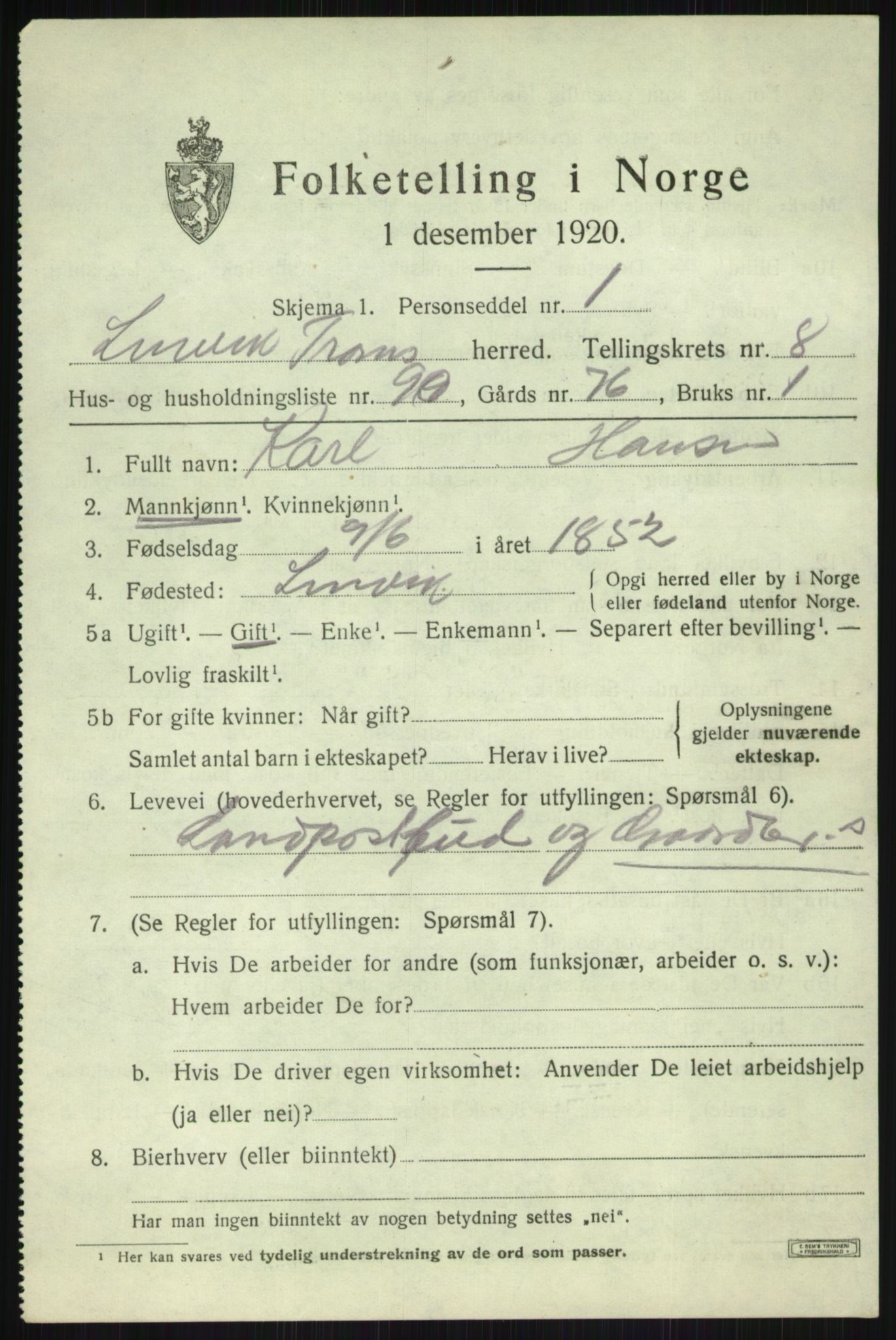 SATØ, Folketelling 1920 for 1931 Lenvik herred, 1920, s. 12034