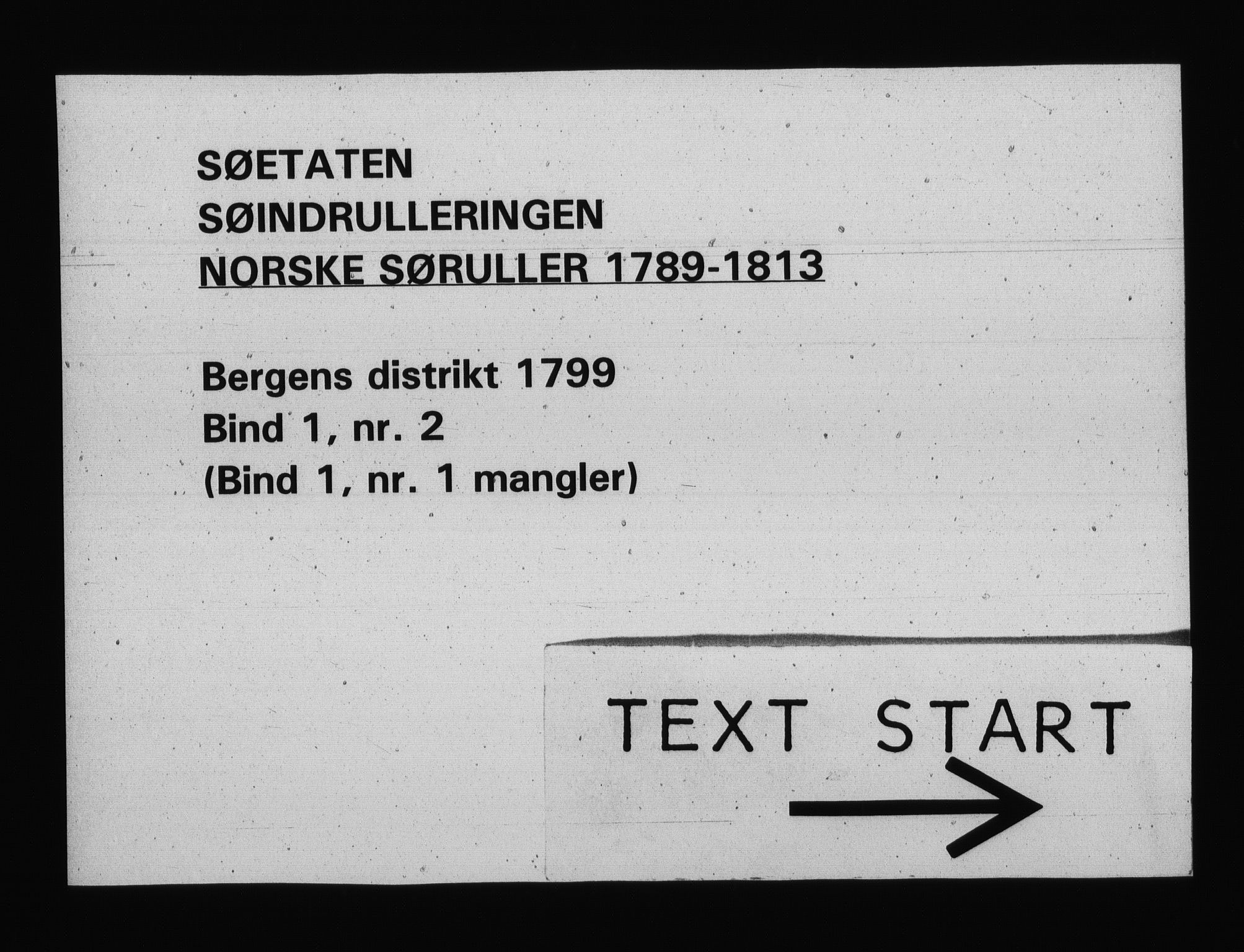 Sjøetaten, RA/EA-3110/F/L0228: Bergen distrikt, bind 1, nr. 2, 1799
