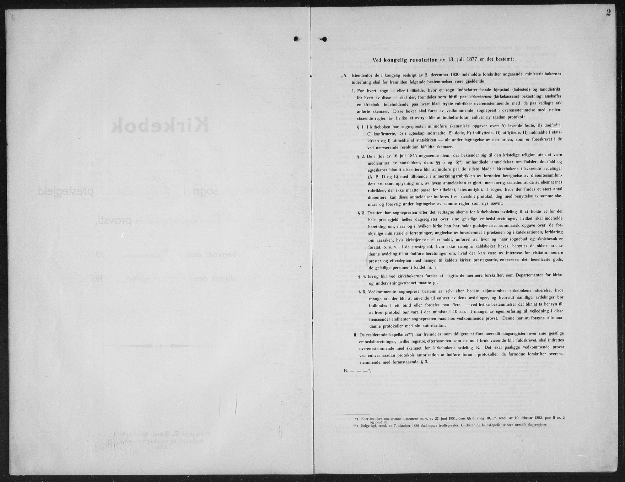 Ringebu prestekontor, SAH/PREST-082/H/Ha/Hab/L0010: Klokkerbok nr. 10, 1911-1934, s. 2