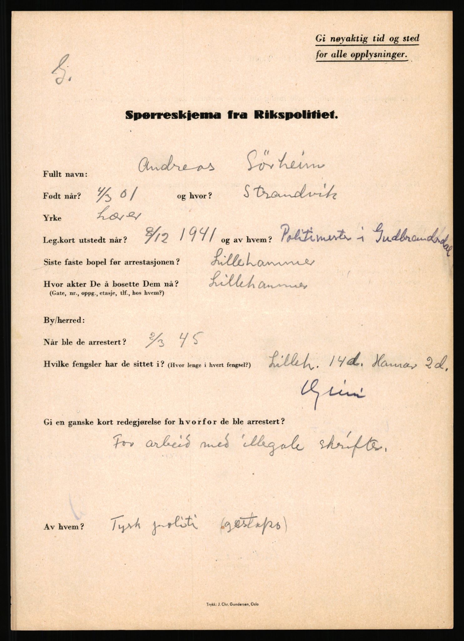 Rikspolitisjefen, AV/RA-S-1560/L/L0016: Sti, Lauritz - Tettum, Karl August, 1940-1945, s. 851