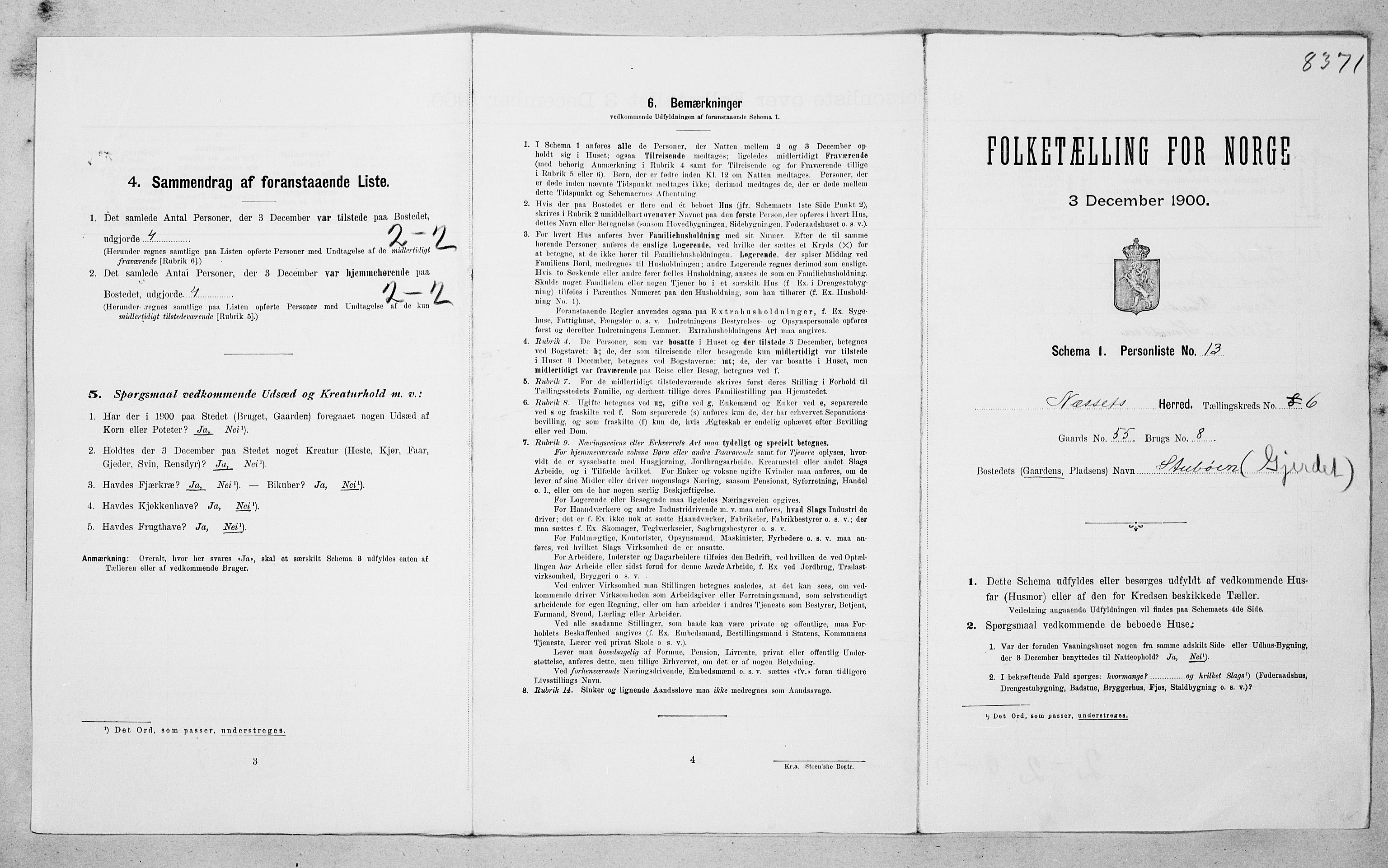 SAT, Folketelling 1900 for 1543 Nesset herred, 1900, s. 397