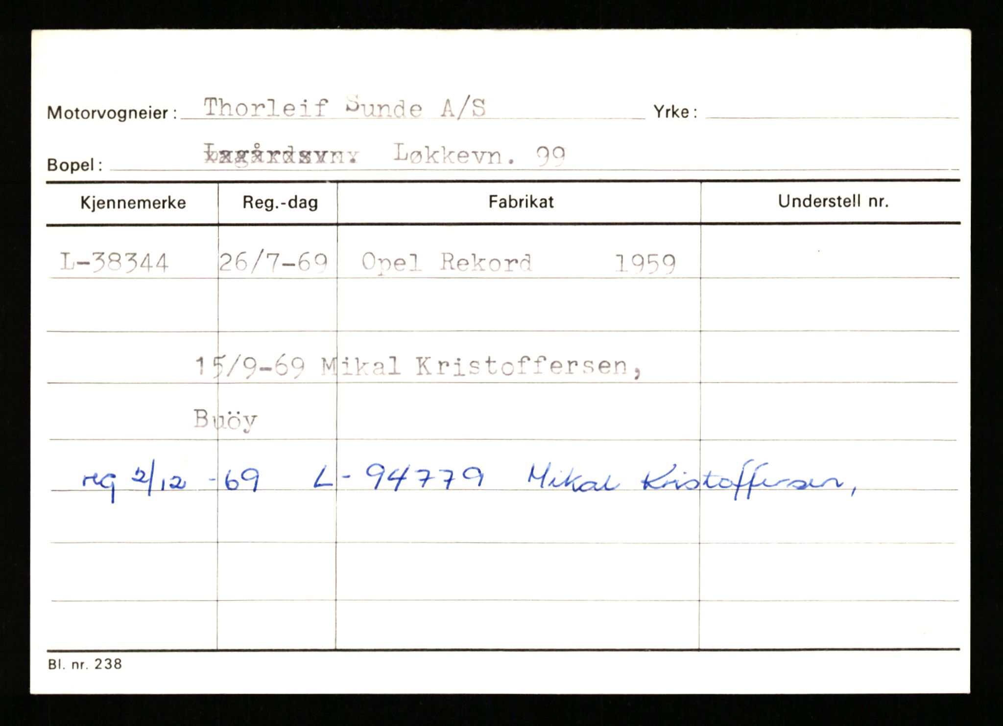 Stavanger trafikkstasjon, SAST/A-101942/0/G/L0006: Registreringsnummer: 34250 - 49007, 1930-1971, s. 1089