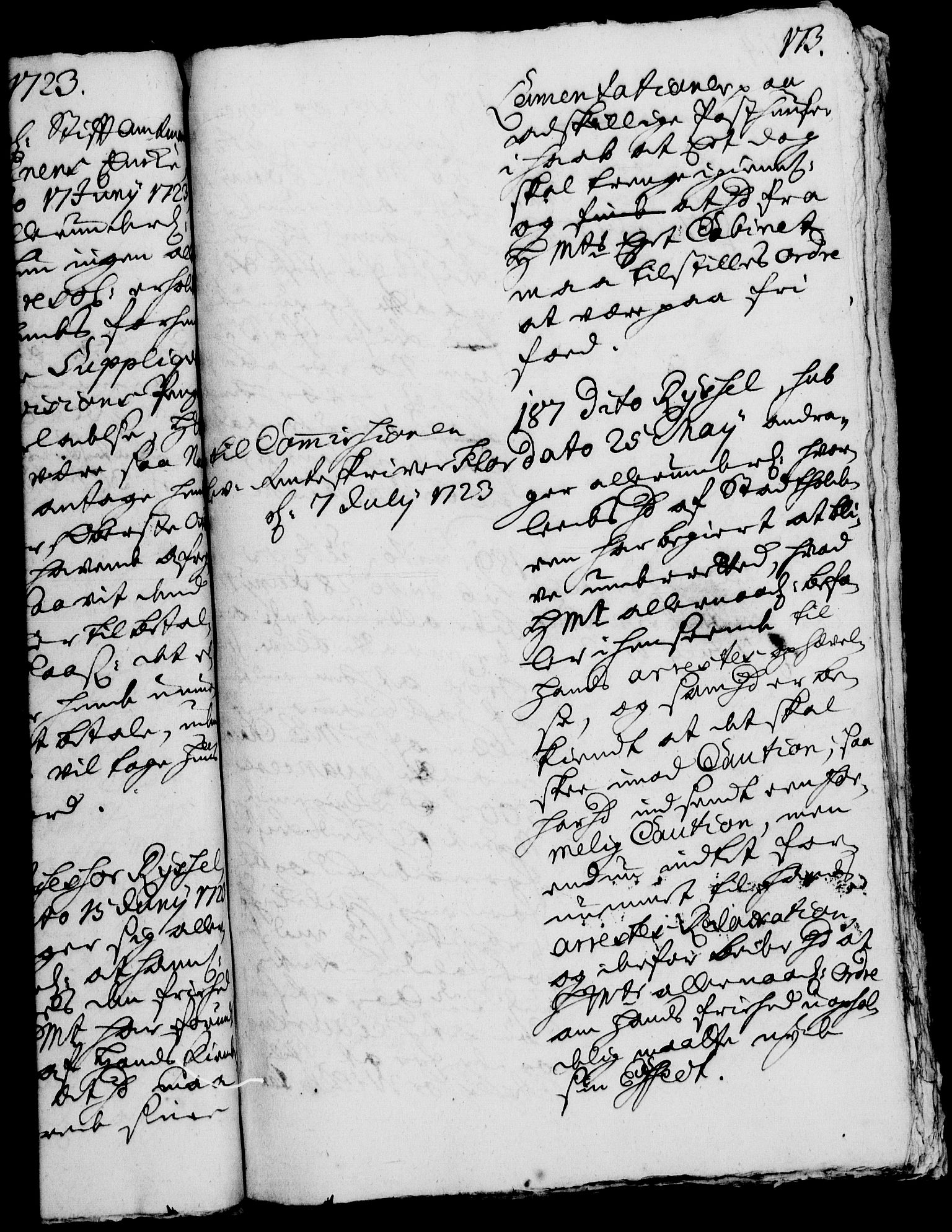 Rentekammeret, Kammerkanselliet, RA/EA-3111/G/Gh/Gha/L0006: Norsk ekstraktmemorialprotokoll (merket RK 53.51), 1723-1724, s. 173