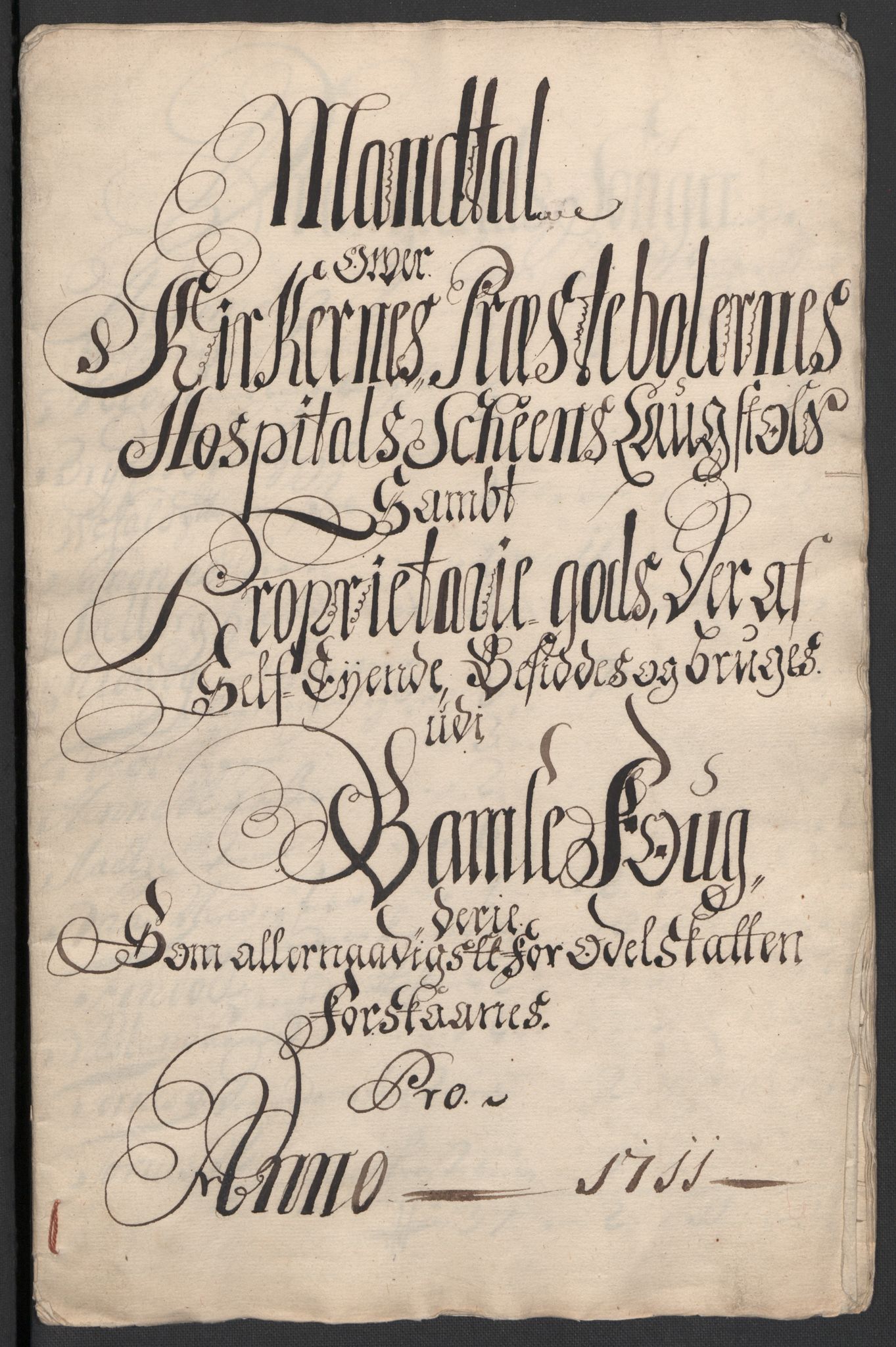 Rentekammeret inntil 1814, Reviderte regnskaper, Fogderegnskap, AV/RA-EA-4092/R36/L2120: Fogderegnskap Øvre og Nedre Telemark og Bamble, 1711, s. 349