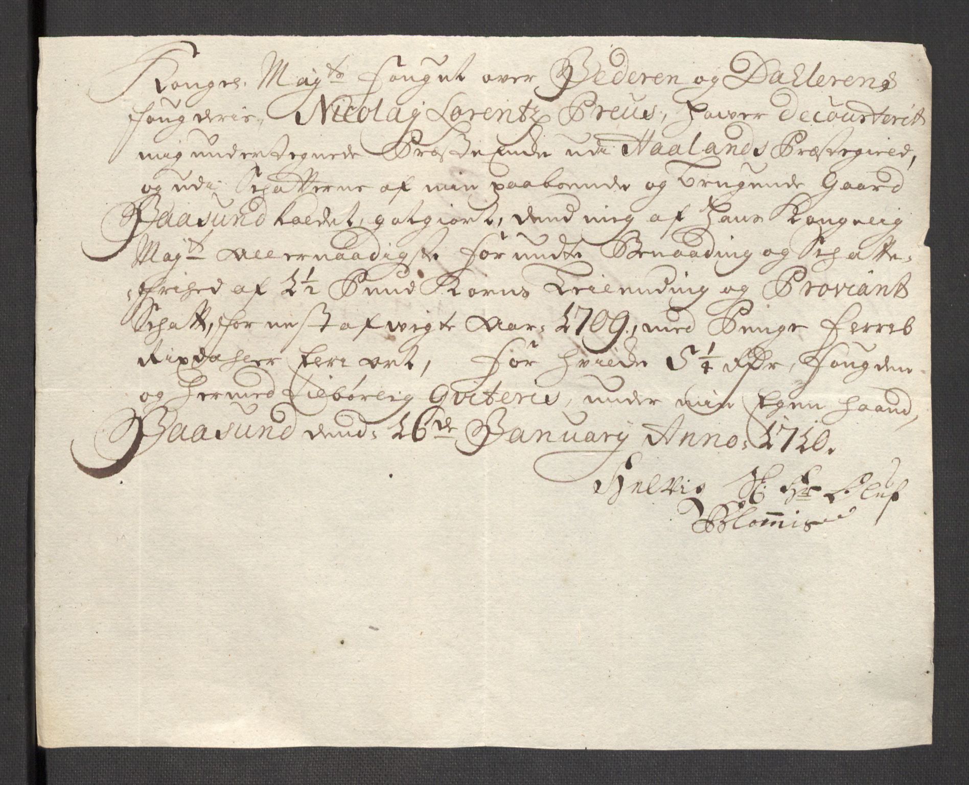 Rentekammeret inntil 1814, Reviderte regnskaper, Fogderegnskap, RA/EA-4092/R46/L2734: Fogderegnskap Jæren og Dalane, 1709-1710, s. 54