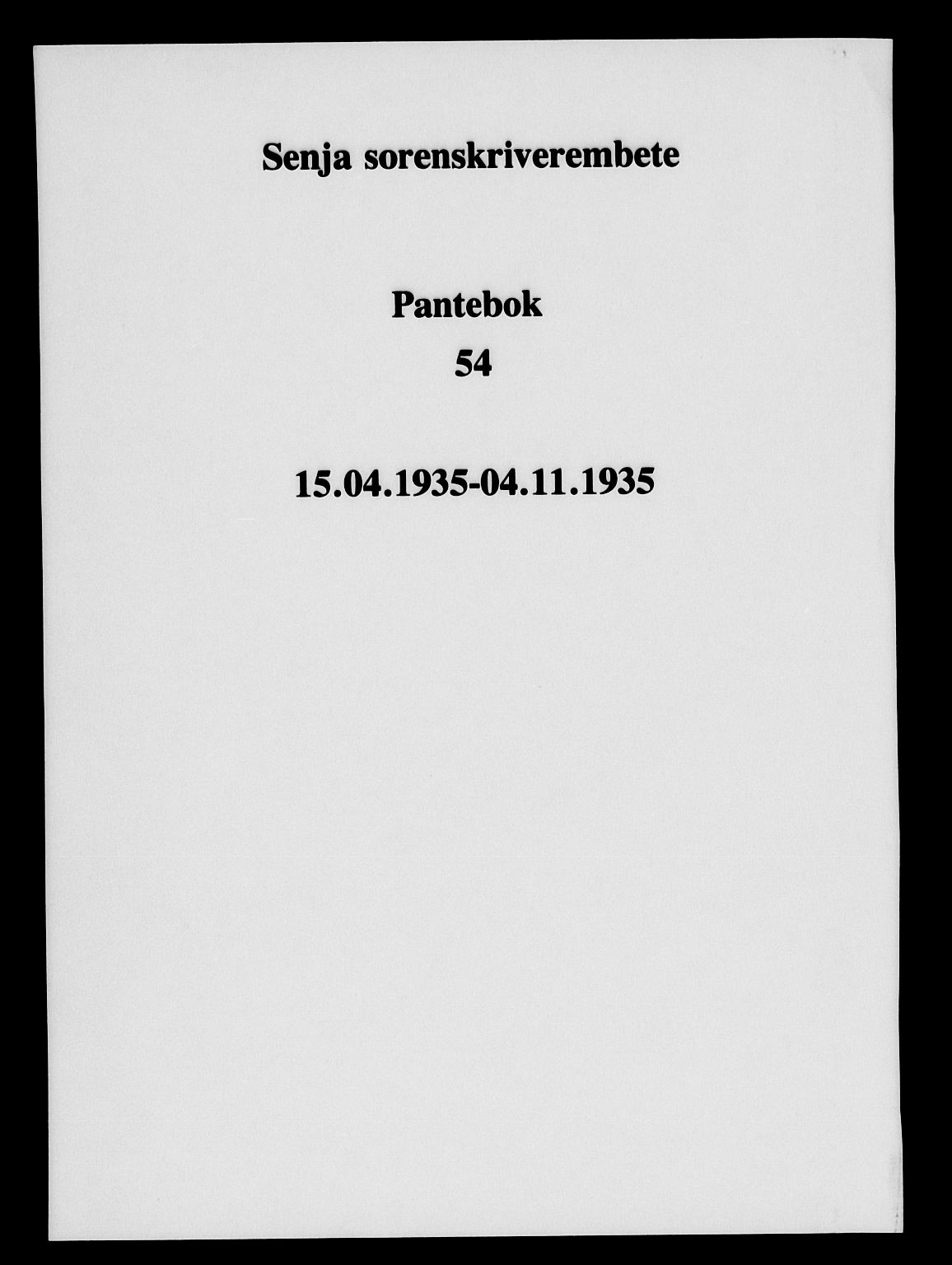 Senja sorenskriveri 1855-, SATØ/S-0048/1/H/Hd/L0054: Pantebok nr. 54, 1935-1935