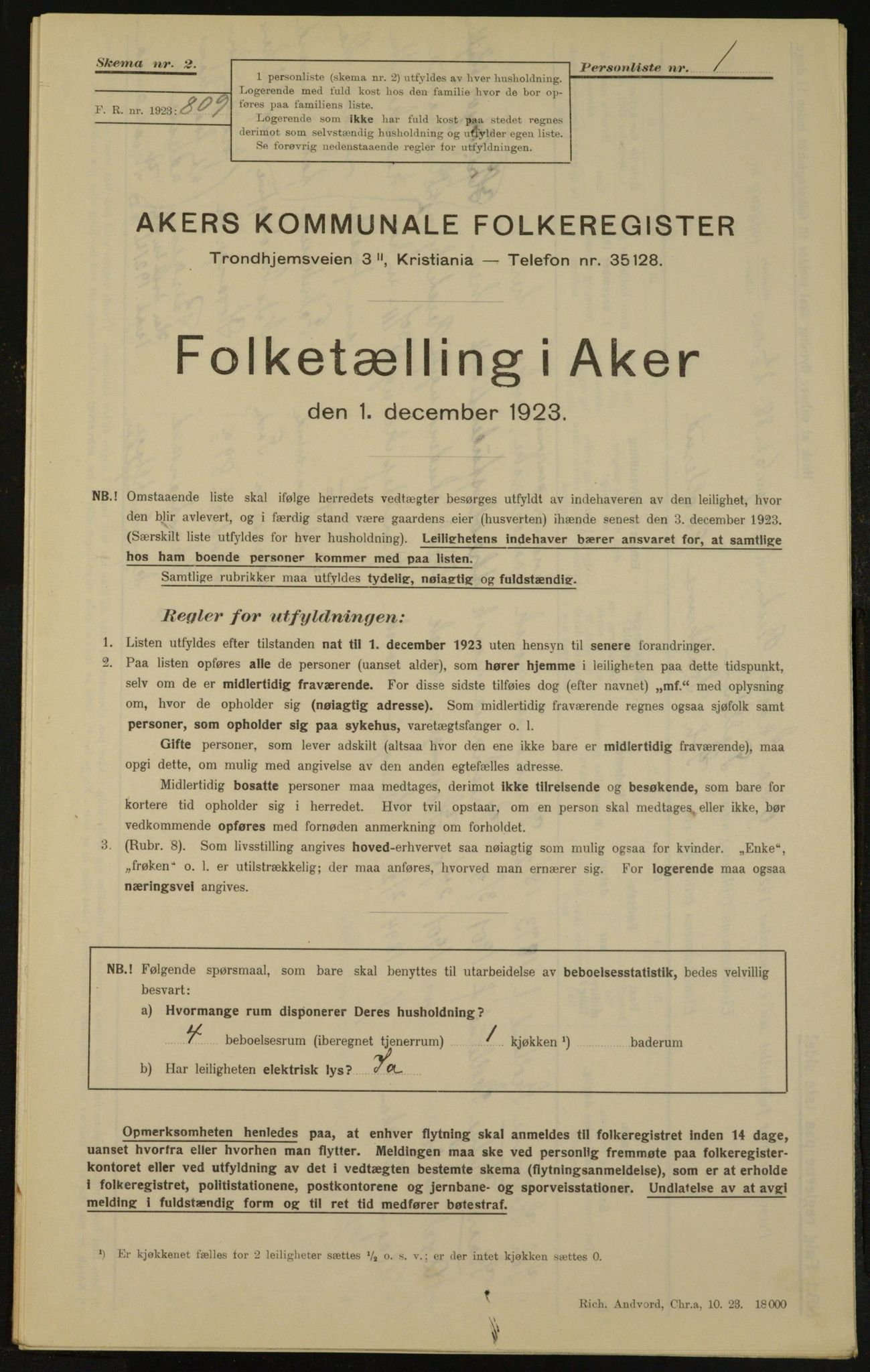 , Kommunal folketelling 1.12.1923 for Aker, 1923, s. 4930