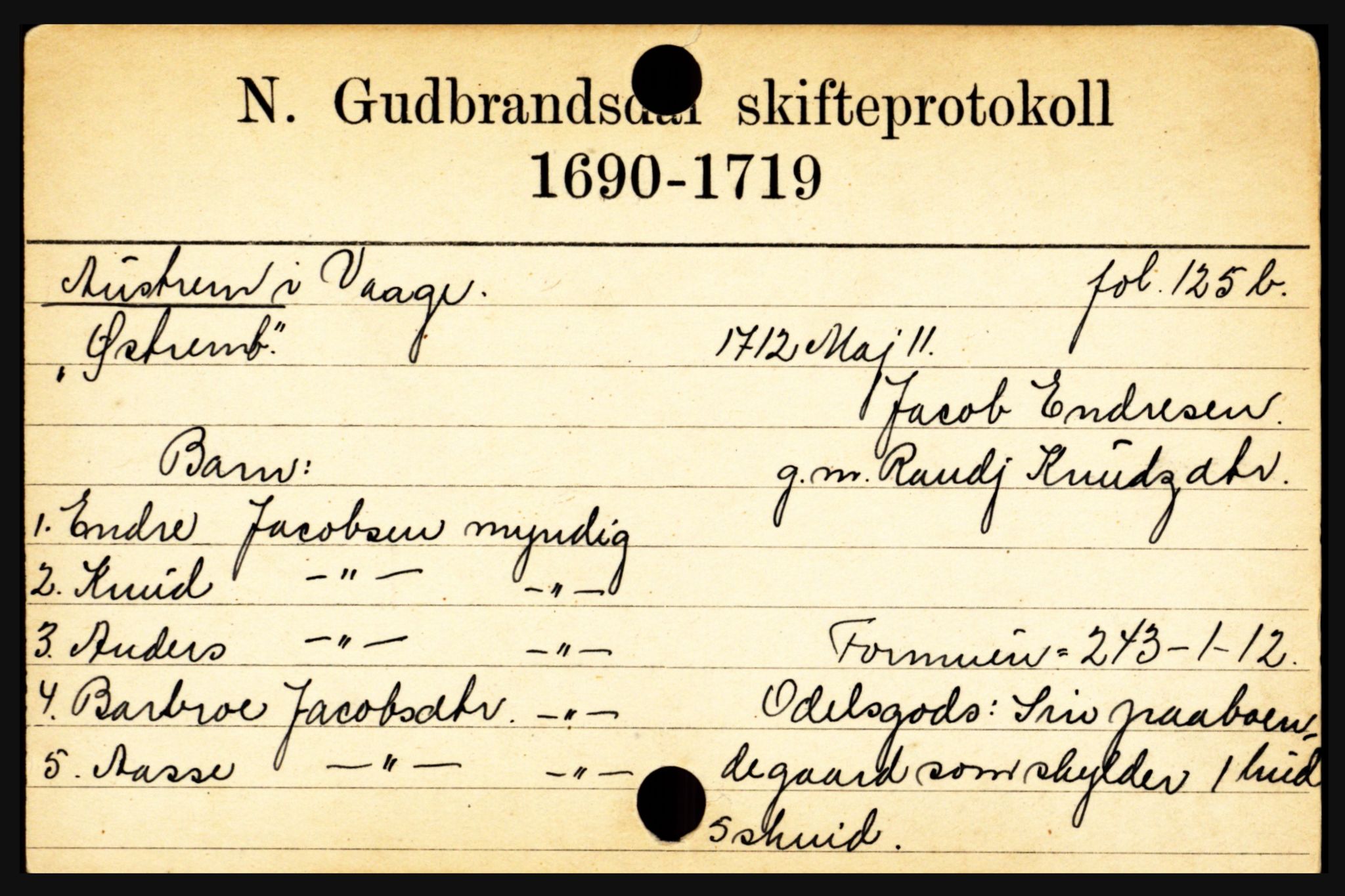 Nord-Gudbrandsdal tingrett, SAH/TING-002/J, 1658-1900, s. 289