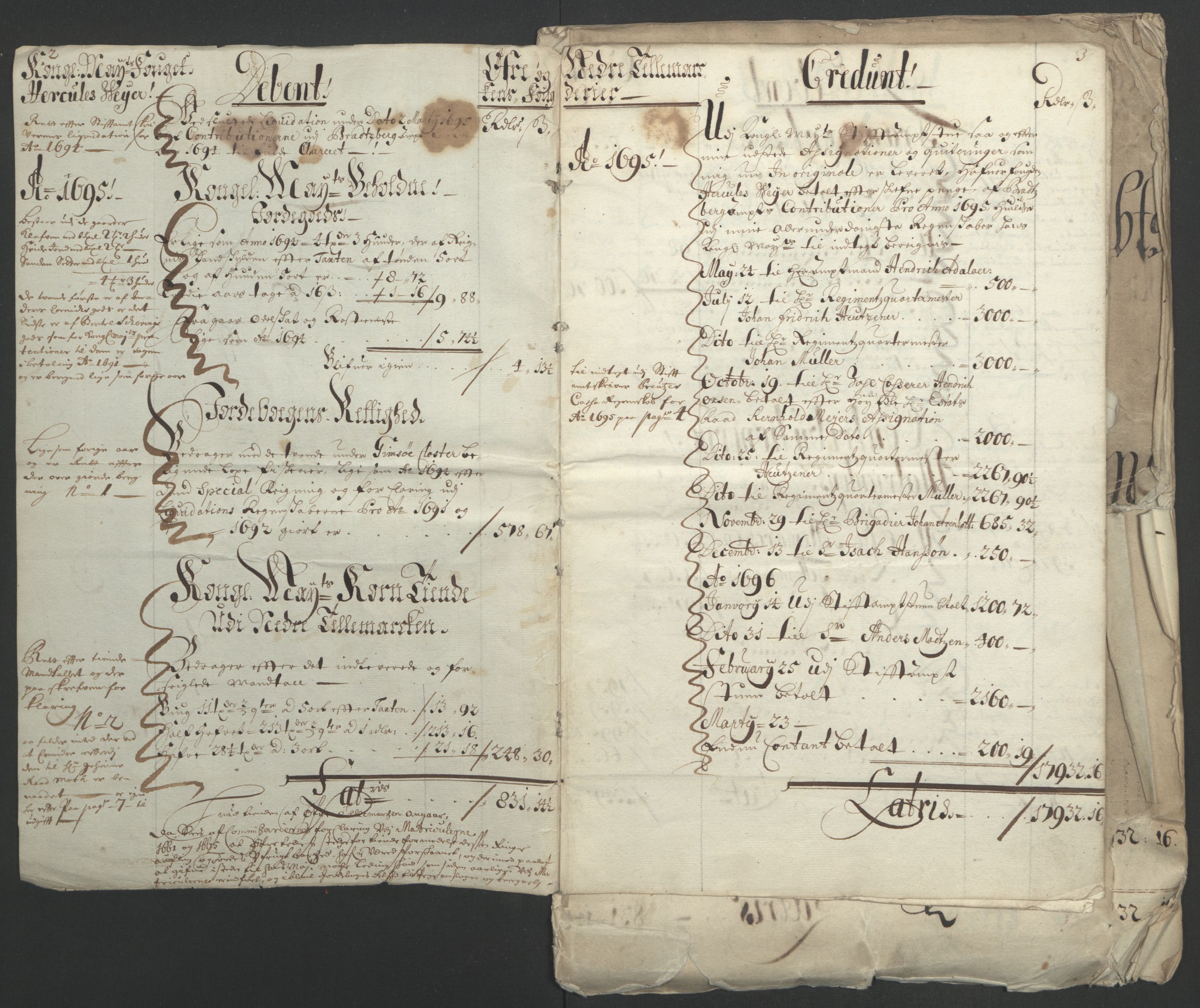 Rentekammeret inntil 1814, Reviderte regnskaper, Fogderegnskap, RA/EA-4092/R36/L2093: Fogderegnskap Øvre og Nedre Telemark og Bamble, 1695, s. 6