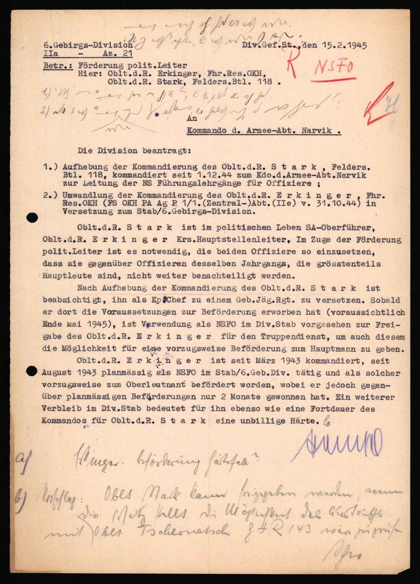 Forsvarets Overkommando. 2 kontor. Arkiv 11.4. Spredte tyske arkivsaker, AV/RA-RAFA-7031/D/Dar/Dara/L0018: Personalbøker, 1940-1945, s. 398