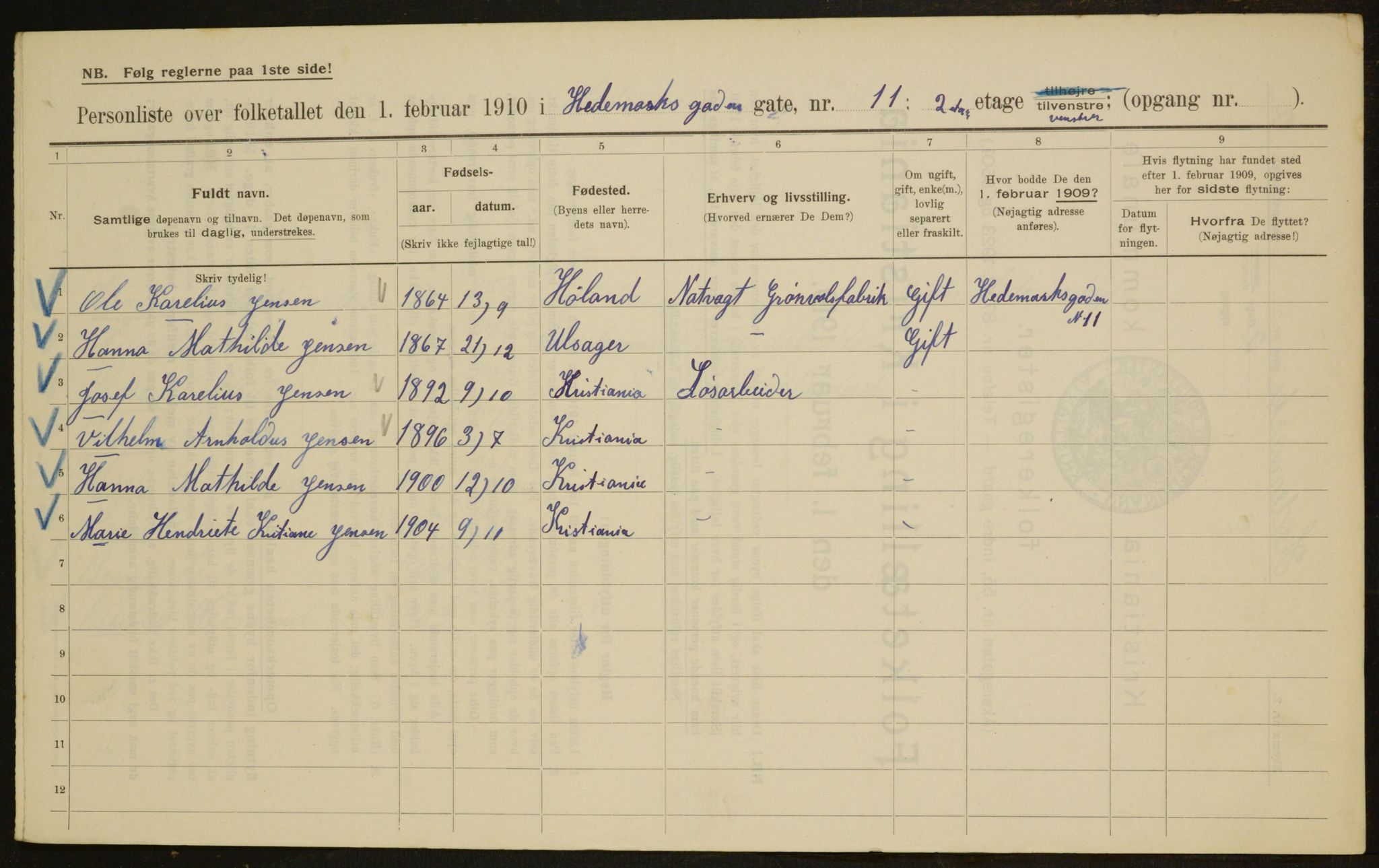 OBA, Kommunal folketelling 1.2.1910 for Kristiania, 1910, s. 34791