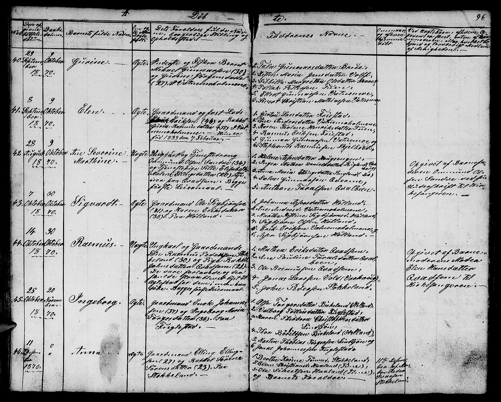 Eigersund sokneprestkontor, AV/SAST-A-101807/S09/L0003: Klokkerbok nr. B 3, 1846-1875, s. 96