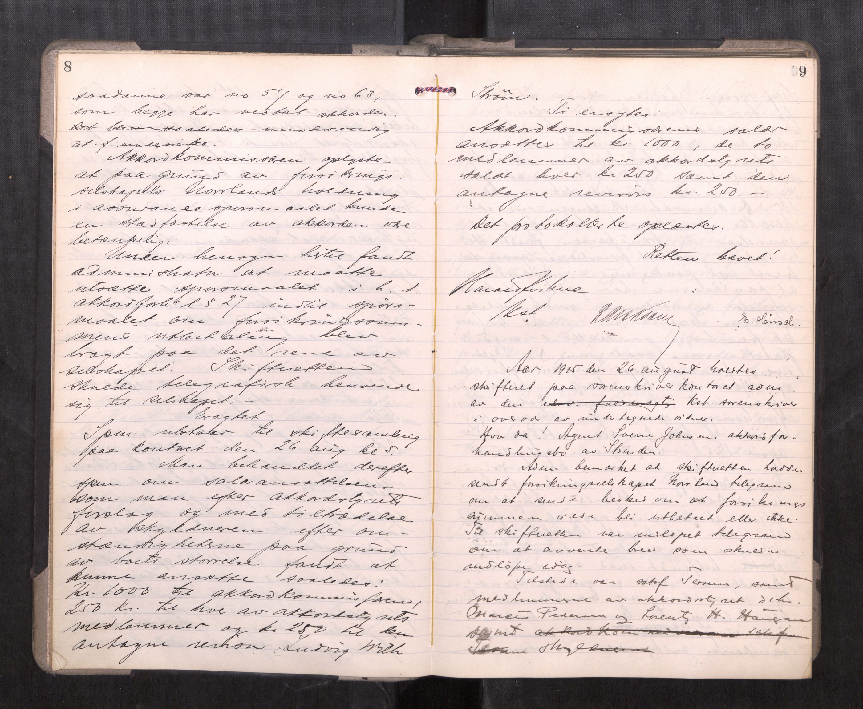 Strinda og Selbu sorenskriveri, AV/SAT-A-0015/3/3B/L0012: Skifteforhandlingsprot. 12, 1915-1919, s. 8-9