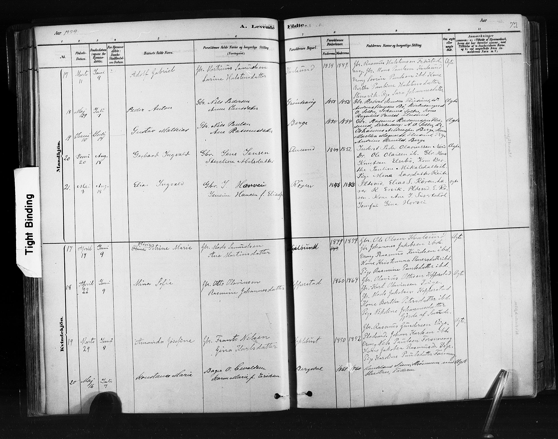 Ministerialprotokoller, klokkerbøker og fødselsregistre - Møre og Romsdal, AV/SAT-A-1454/507/L0073: Ministerialbok nr. 507A08, 1878-1904, s. 73