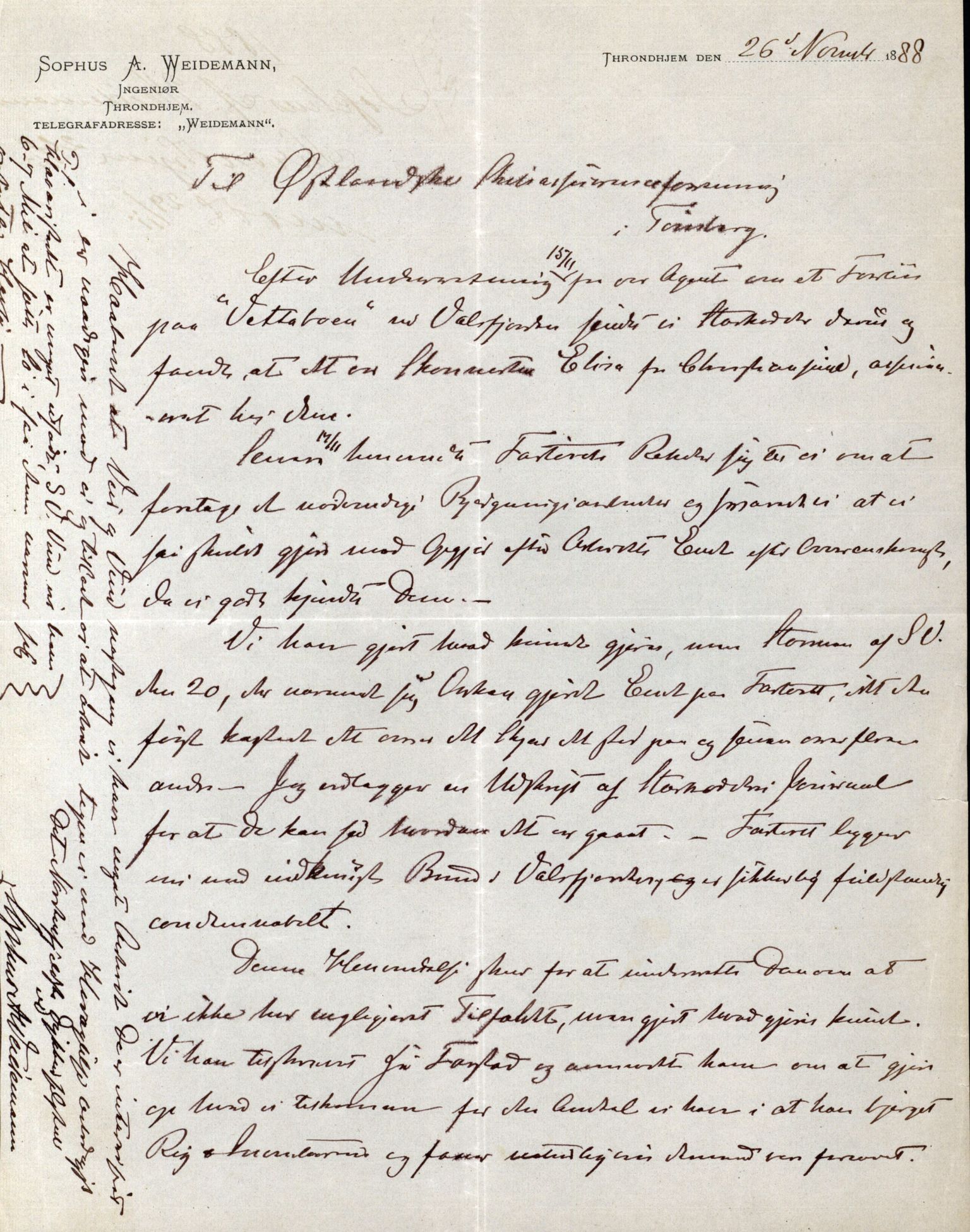 Pa 63 - Østlandske skibsassuranceforening, VEMU/A-1079/G/Ga/L0022/0004: Havaridokumenter / Try, Tre Brødre, Vidar, Elisa, Dagny, 1888, s. 76