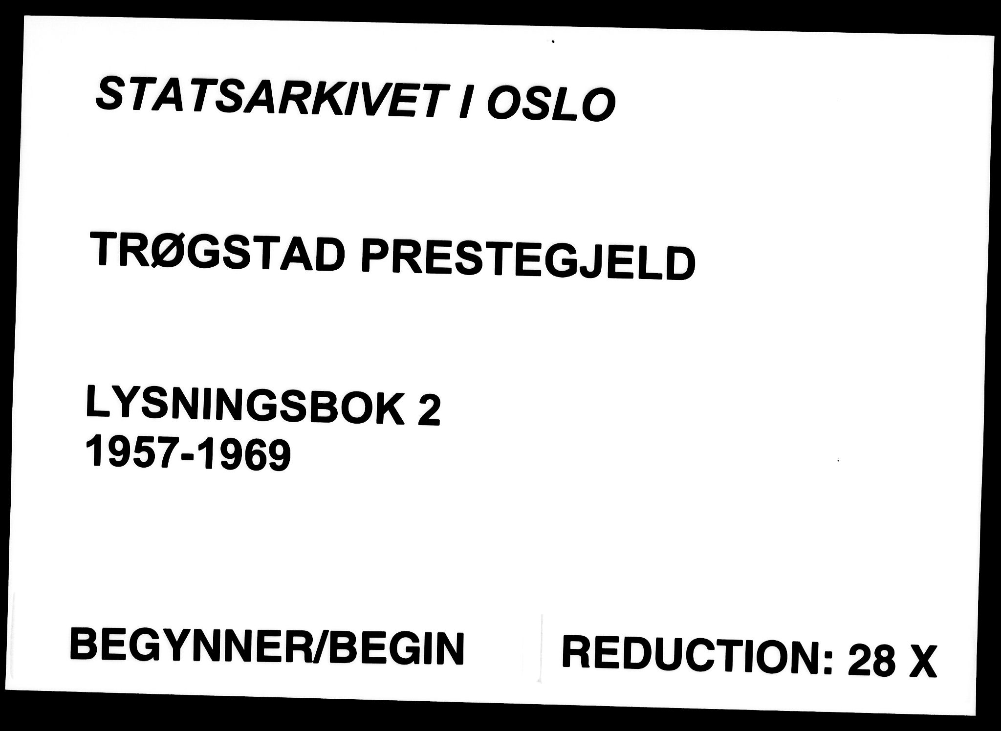 Trøgstad prestekontor Kirkebøker, SAO/A-10925/H/Ha/L0002: Lysningsprotokoll nr. 2, 1957-1969