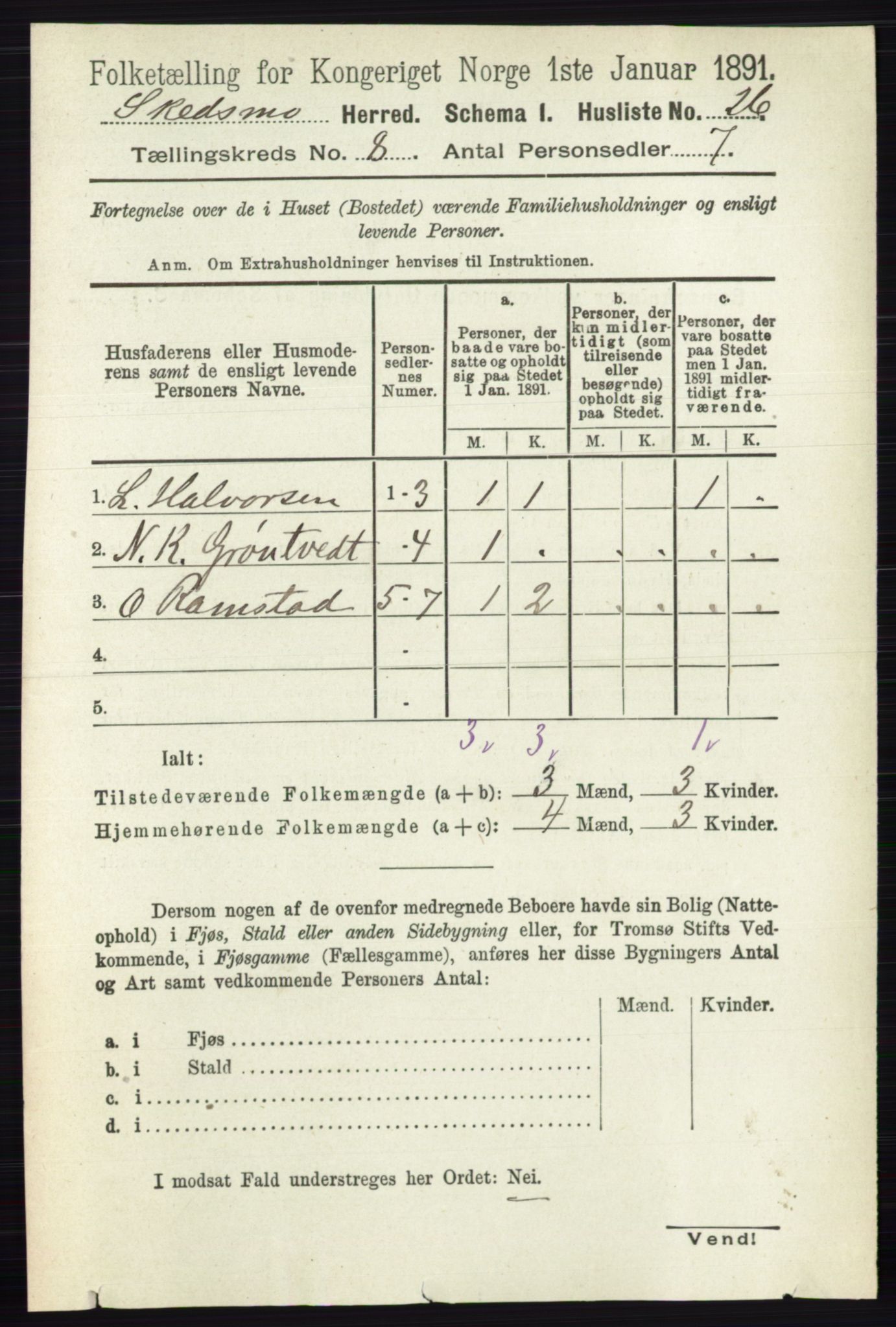 RA, Folketelling 1891 for 0231 Skedsmo herred, 1891, s. 3836