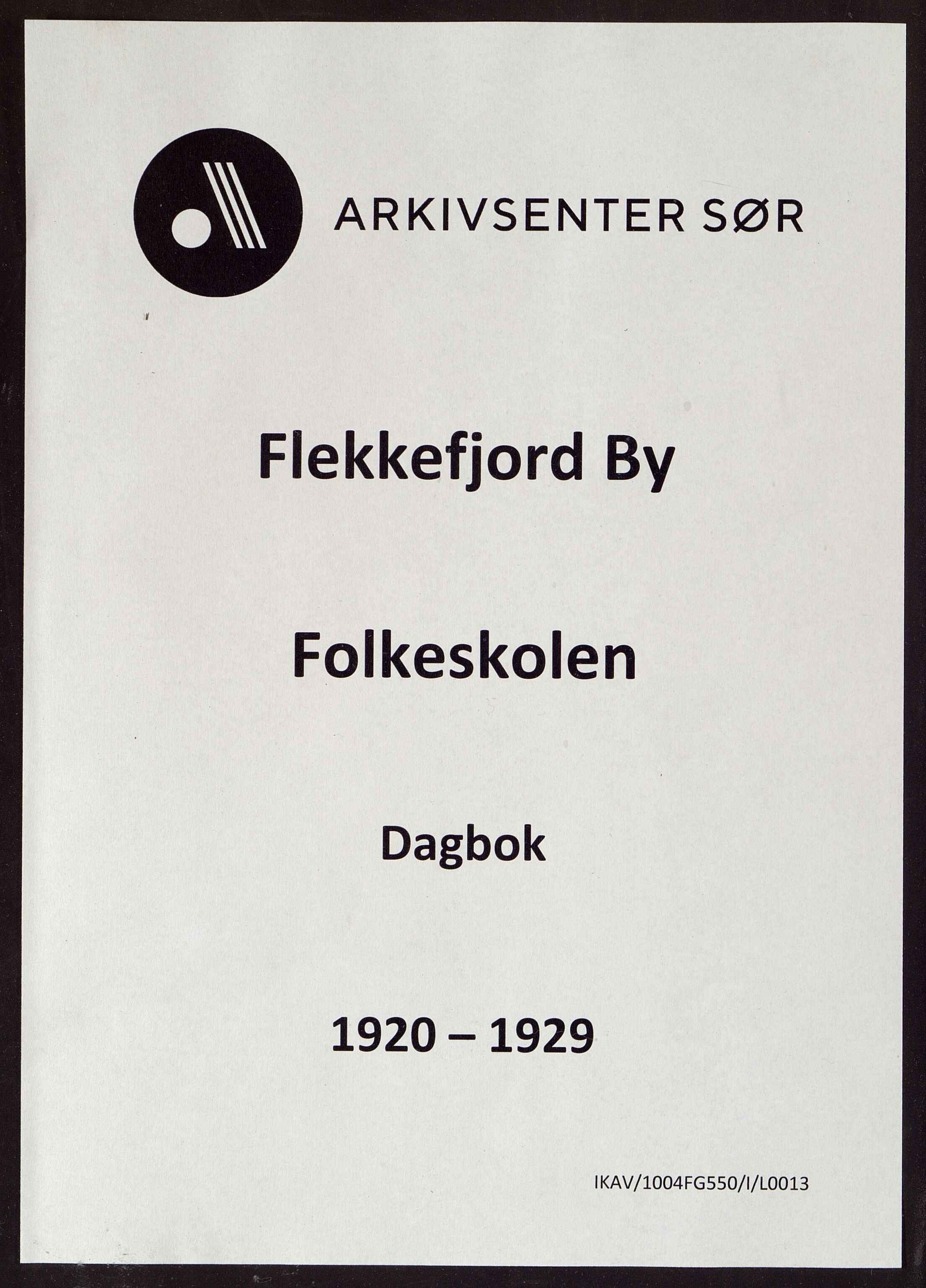 Flekkefjord By - Flekkefjord Folkeskole, ARKSOR/1004FG550/I/L0013: Dagbok, 1920-1929