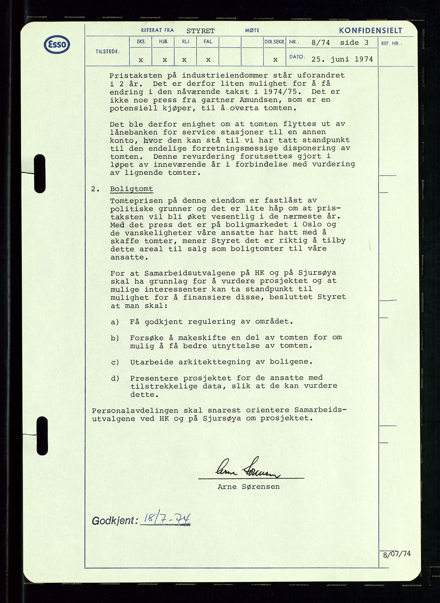 Pa 0982 - Esso Norge A/S, AV/SAST-A-100448/A/Aa/L0003/0002: Den administrerende direksjon Board minutes (styrereferater) og Bedriftforsamlingsprotokoll / Den administrerende direksjon Board minutes (styrereferater), 1970-1974, s. 29