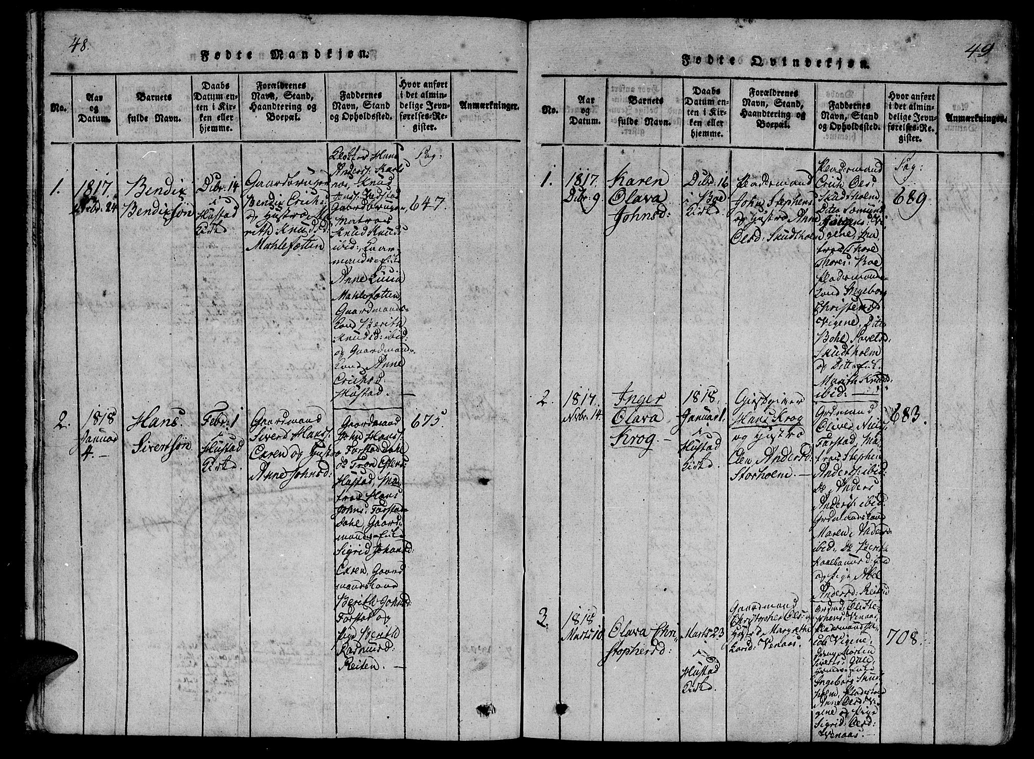 Ministerialprotokoller, klokkerbøker og fødselsregistre - Møre og Romsdal, AV/SAT-A-1454/566/L0764: Ministerialbok nr. 566A03 /2, 1817-1829, s. 48-49