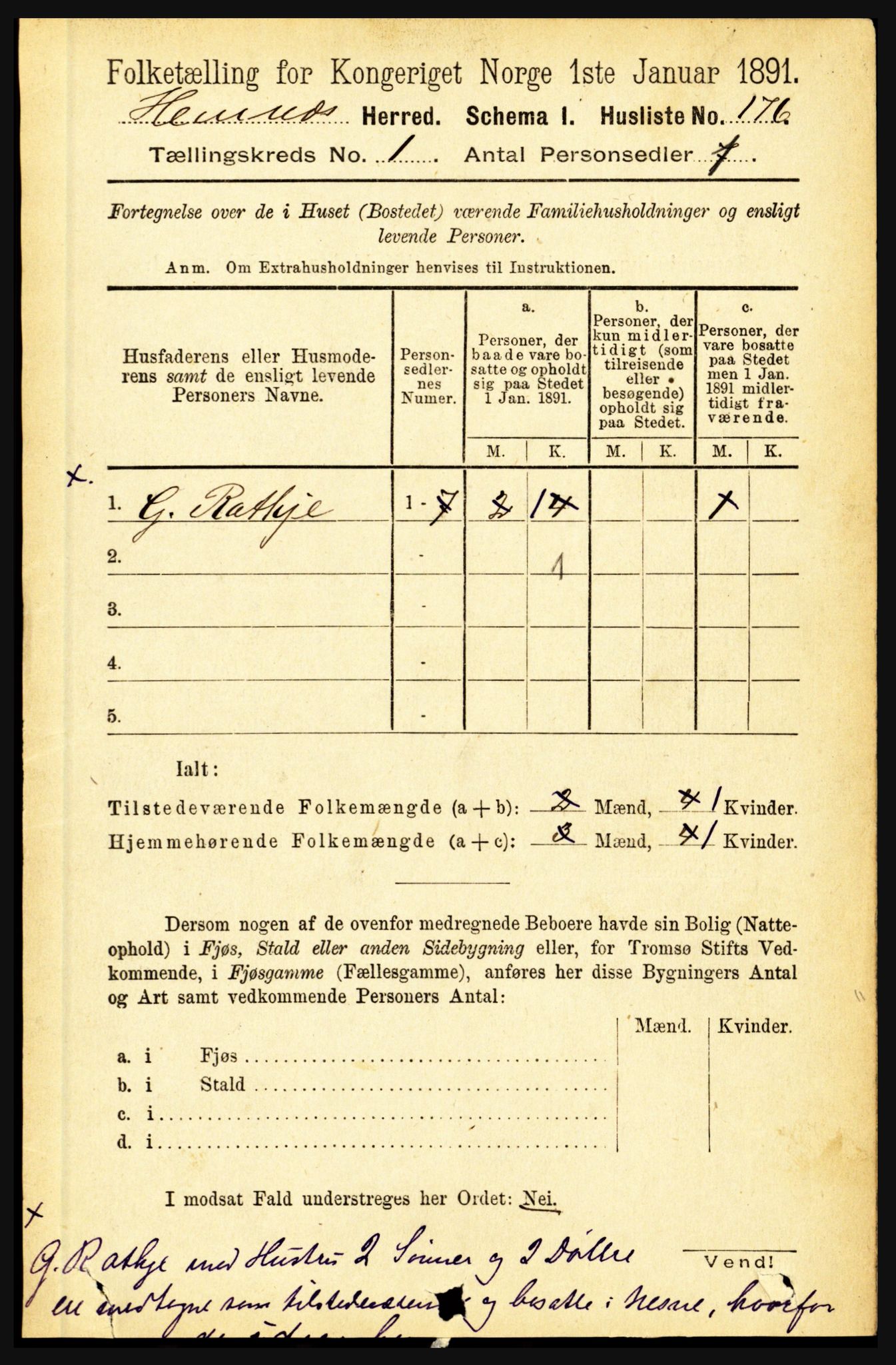 RA, Folketelling 1891 for 1832 Hemnes herred, 1891, s. 210