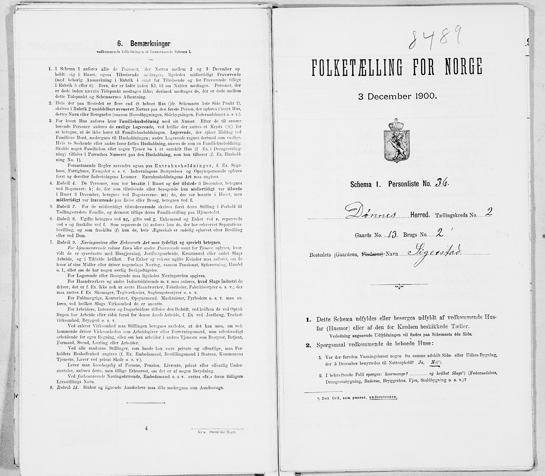 SAT, Folketelling 1900 for 1827 Dønnes herred, 1900, s. 286