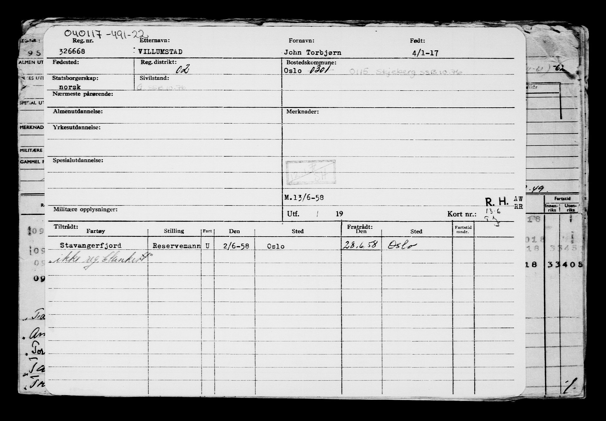 Direktoratet for sjømenn, AV/RA-S-3545/G/Gb/L0145: Hovedkort, 1917, s. 72