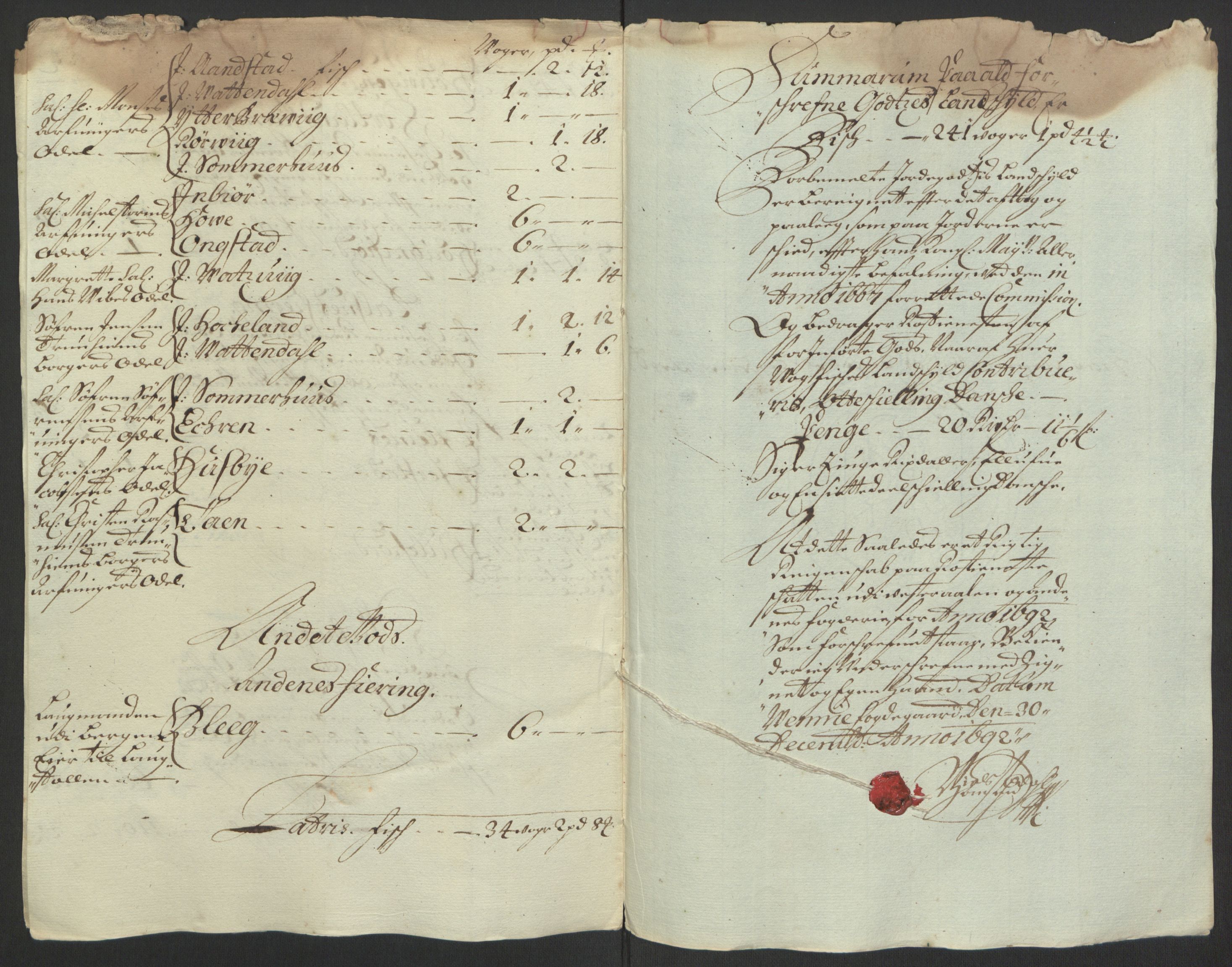 Rentekammeret inntil 1814, Reviderte regnskaper, Fogderegnskap, AV/RA-EA-4092/R67/L4676: Fogderegnskap Vesterålen, Andenes og Lofoten, 1691-1693, s. 117