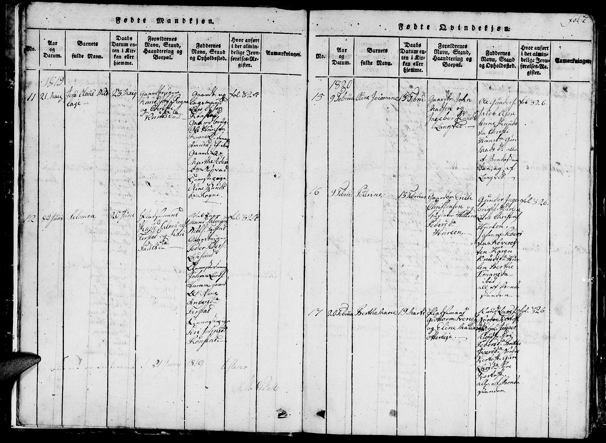 Ministerialprotokoller, klokkerbøker og fødselsregistre - Møre og Romsdal, AV/SAT-A-1454/536/L0506: Klokkerbok nr. 536C01, 1818-1859, s. 7