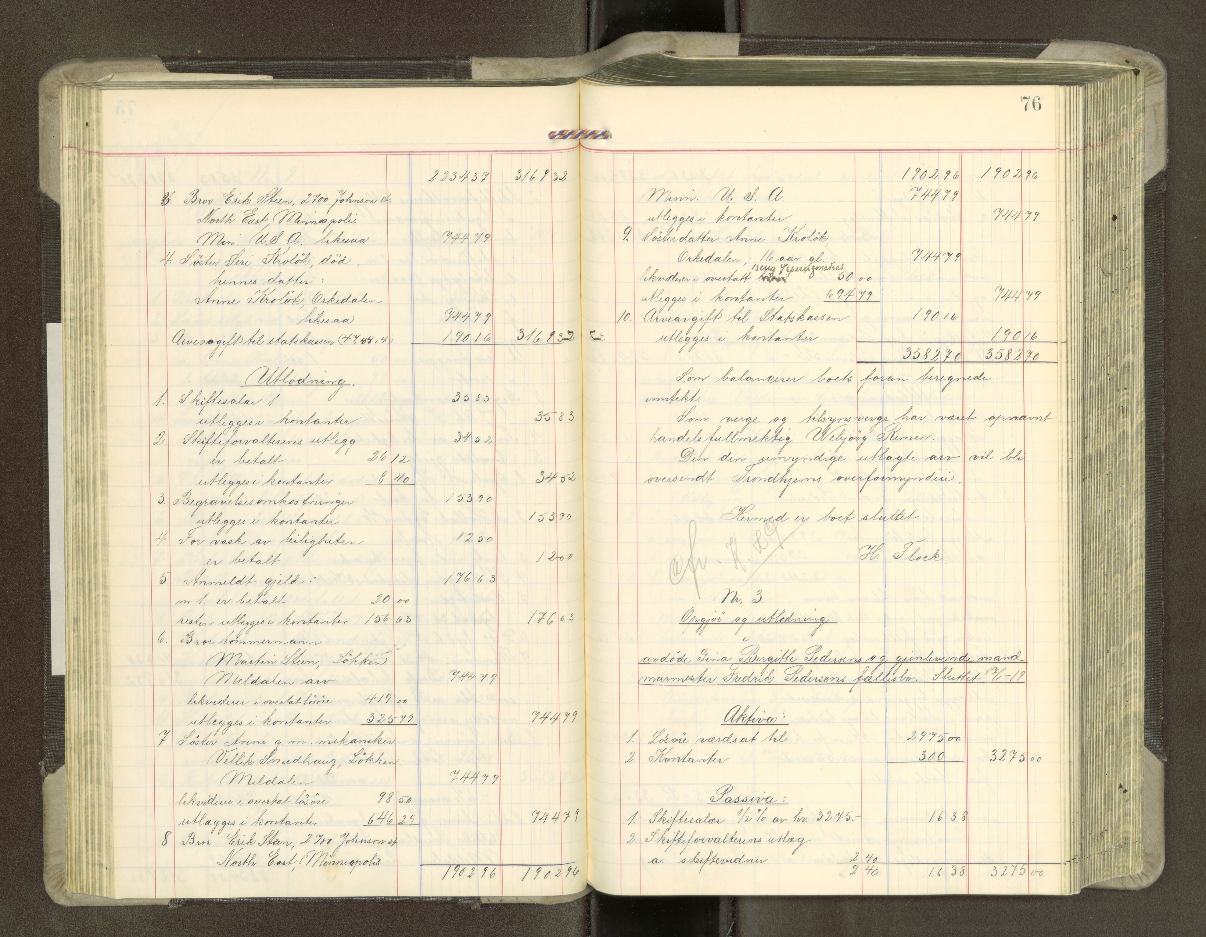 Trondheim byfogd, AV/SAT-A-0003/1/3/3A/L0043: Skifteutlodningsprotokoll - 15/7-4/3. (m/ register), 1918-1922, s. 76