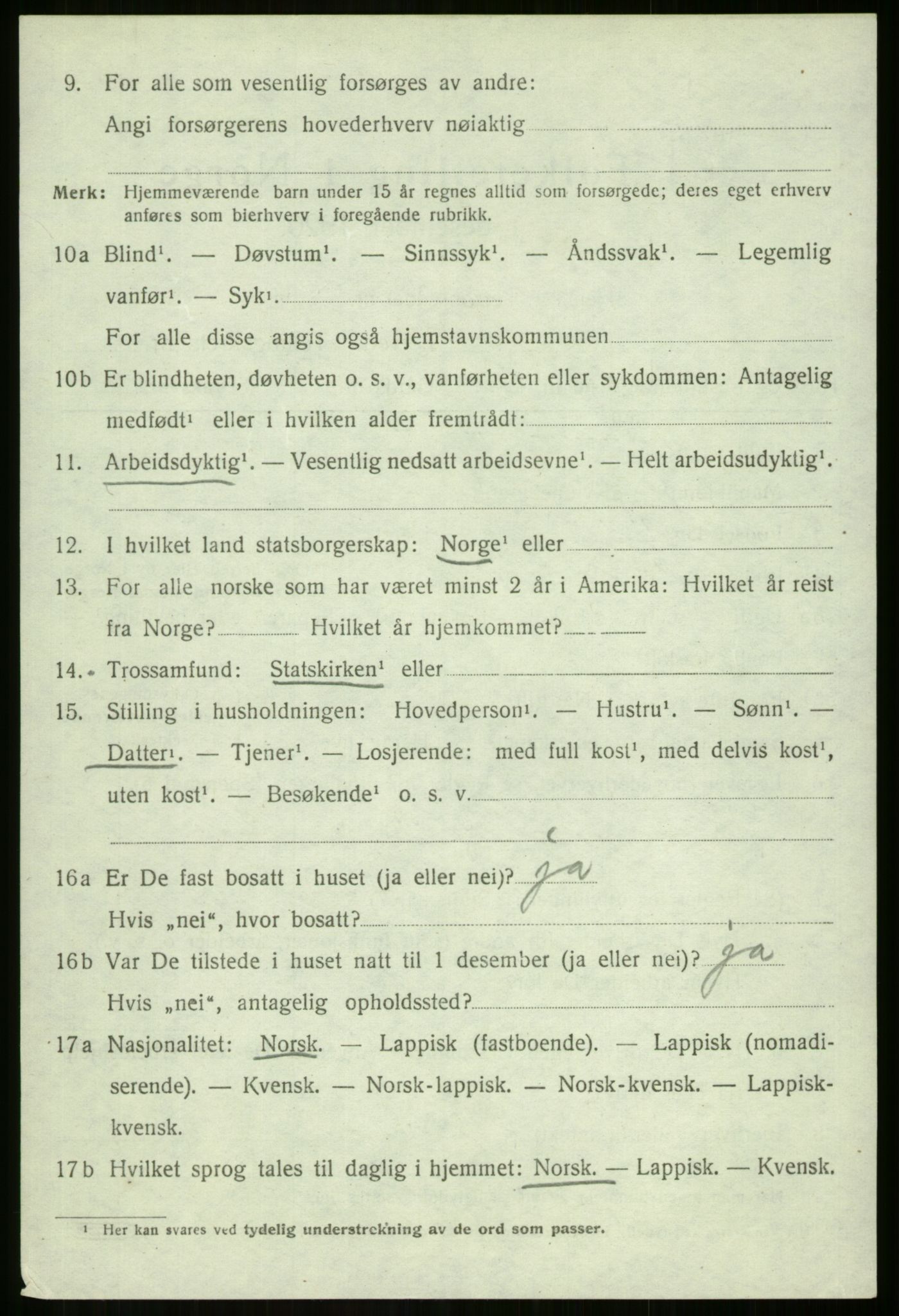 SATØ, Folketelling 1920 for 1925 Sørreisa herred, 1920, s. 3019