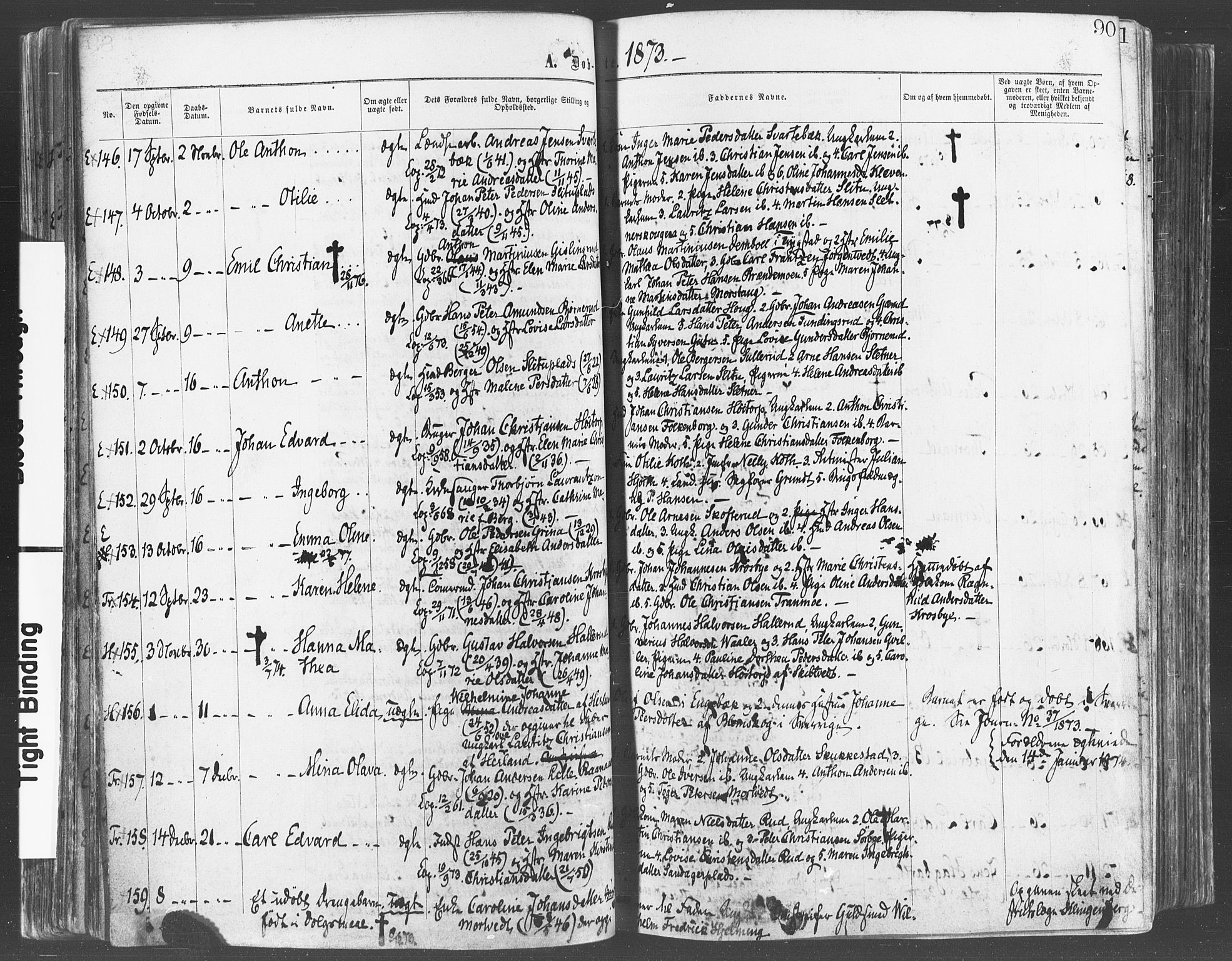 Eidsberg prestekontor Kirkebøker, AV/SAO-A-10905/F/Fa/L0011: Ministerialbok nr. I 11, 1867-1878, s. 90