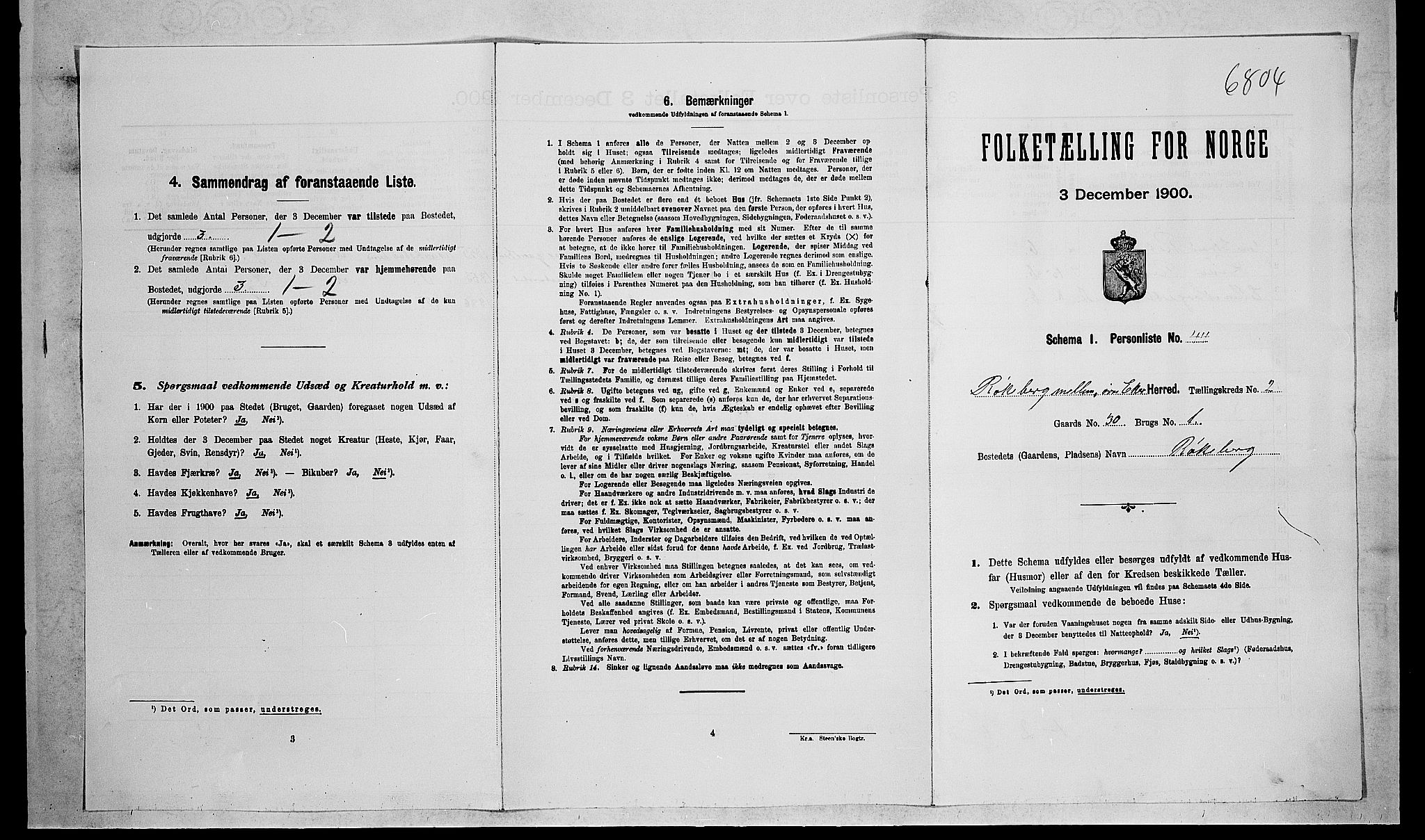 RA, Folketelling 1900 for 0624 Øvre Eiker herred, 1900, s. 464