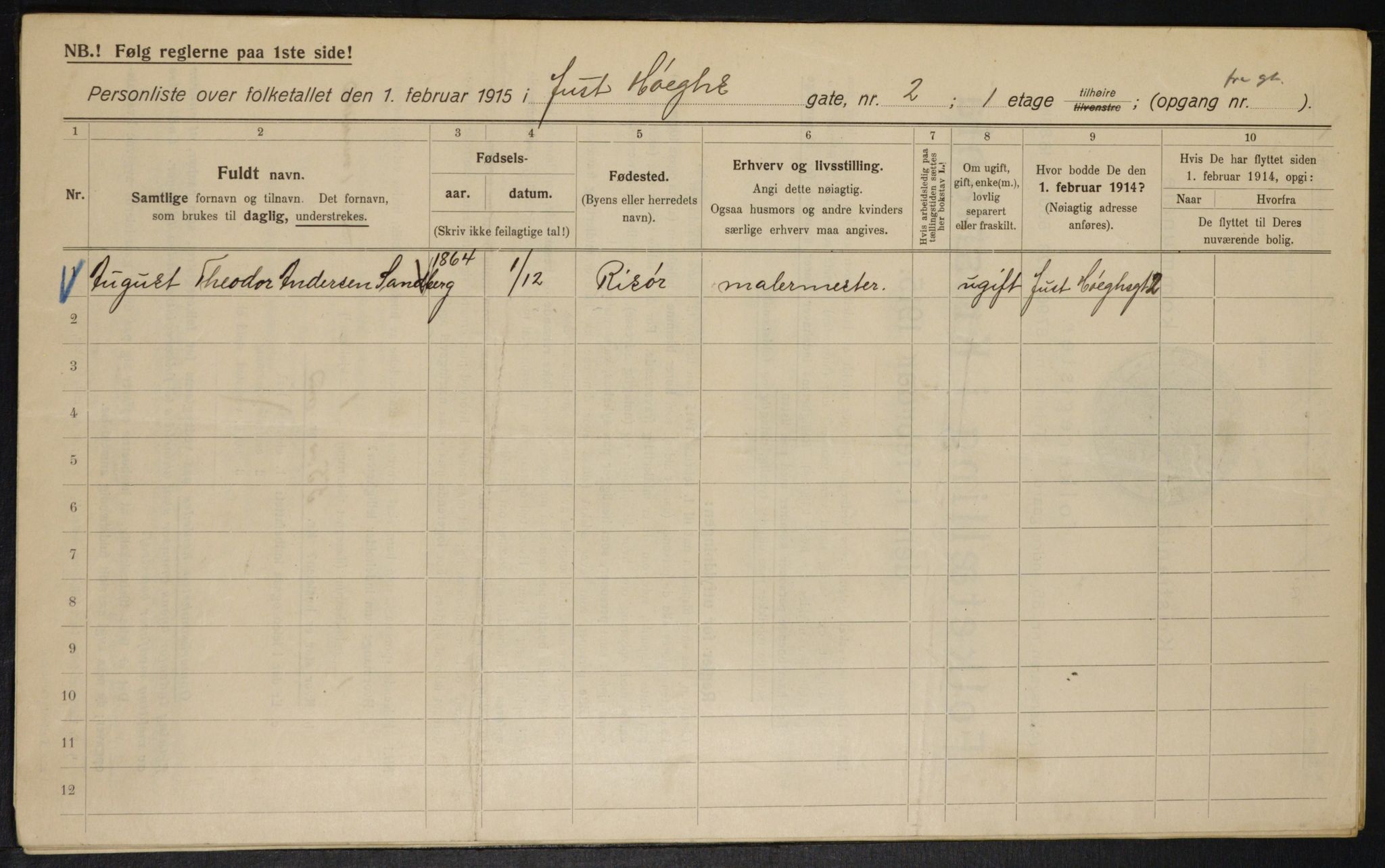 OBA, Kommunal folketelling 1.2.1915 for Kristiania, 1915, s. 47146