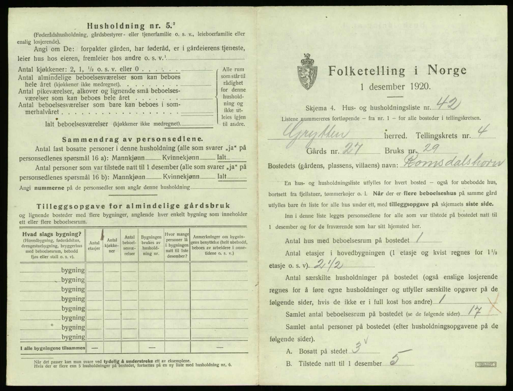 SAT, Folketelling 1920 for 1539 Grytten herred, 1920, s. 442